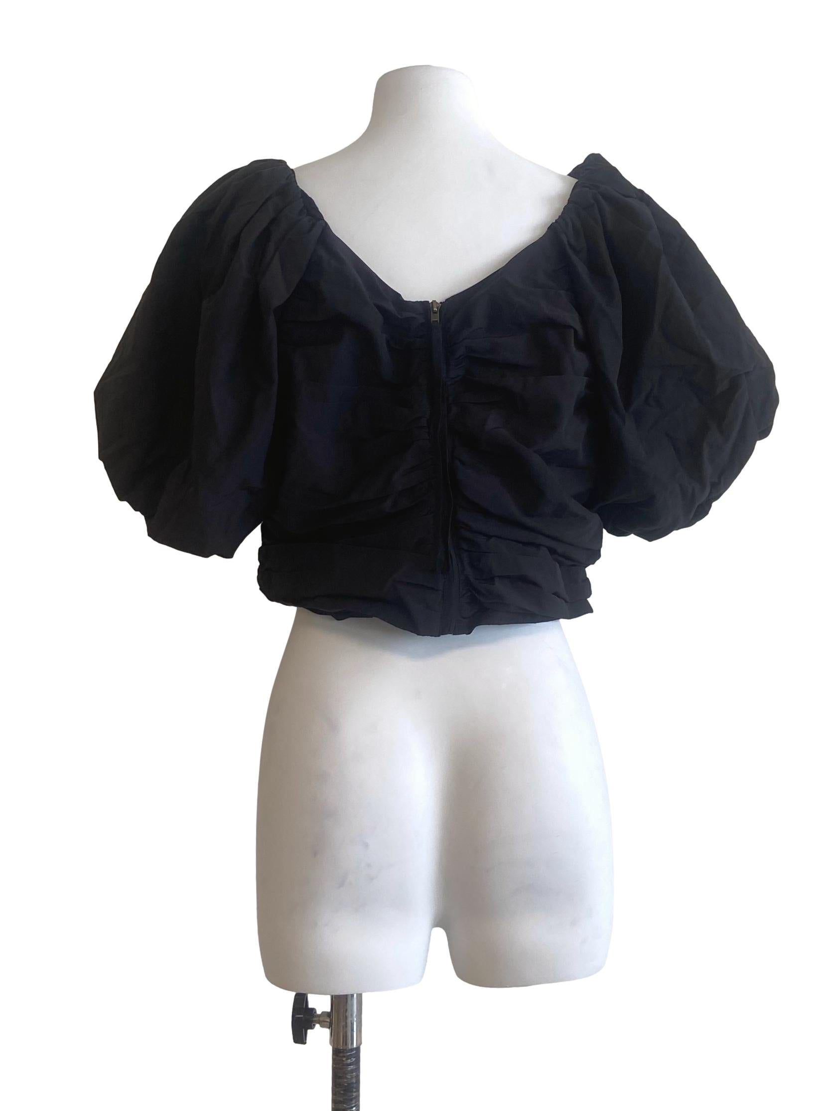 Black Square Neck Crop Top