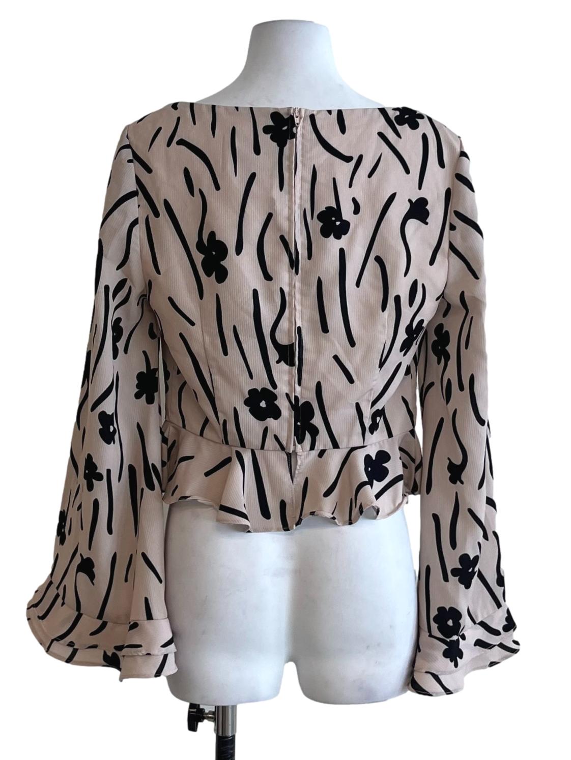 Salmon Pink Square Neckline Blouse