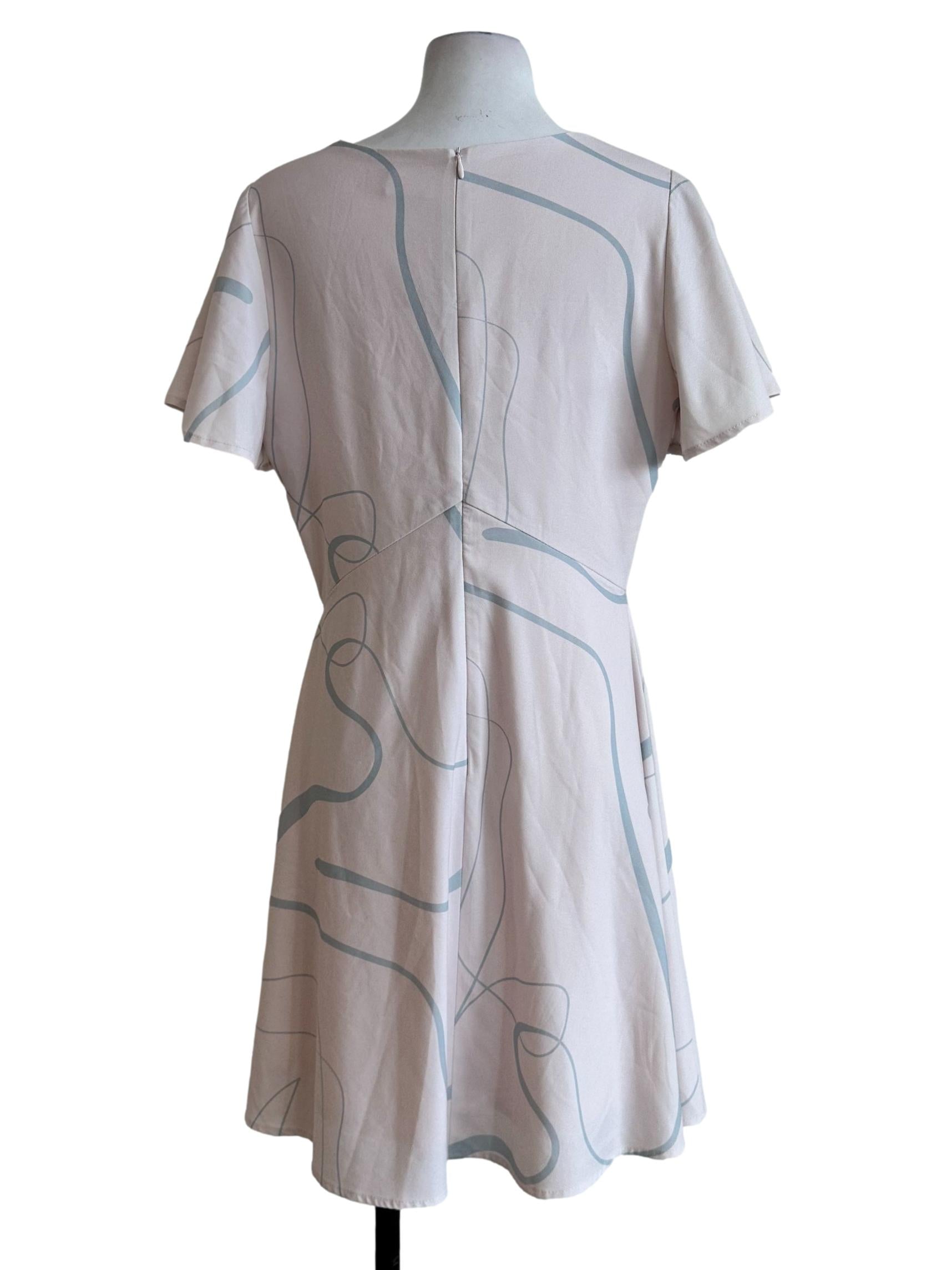 Light Blush Pink Abstract Pattern Dress