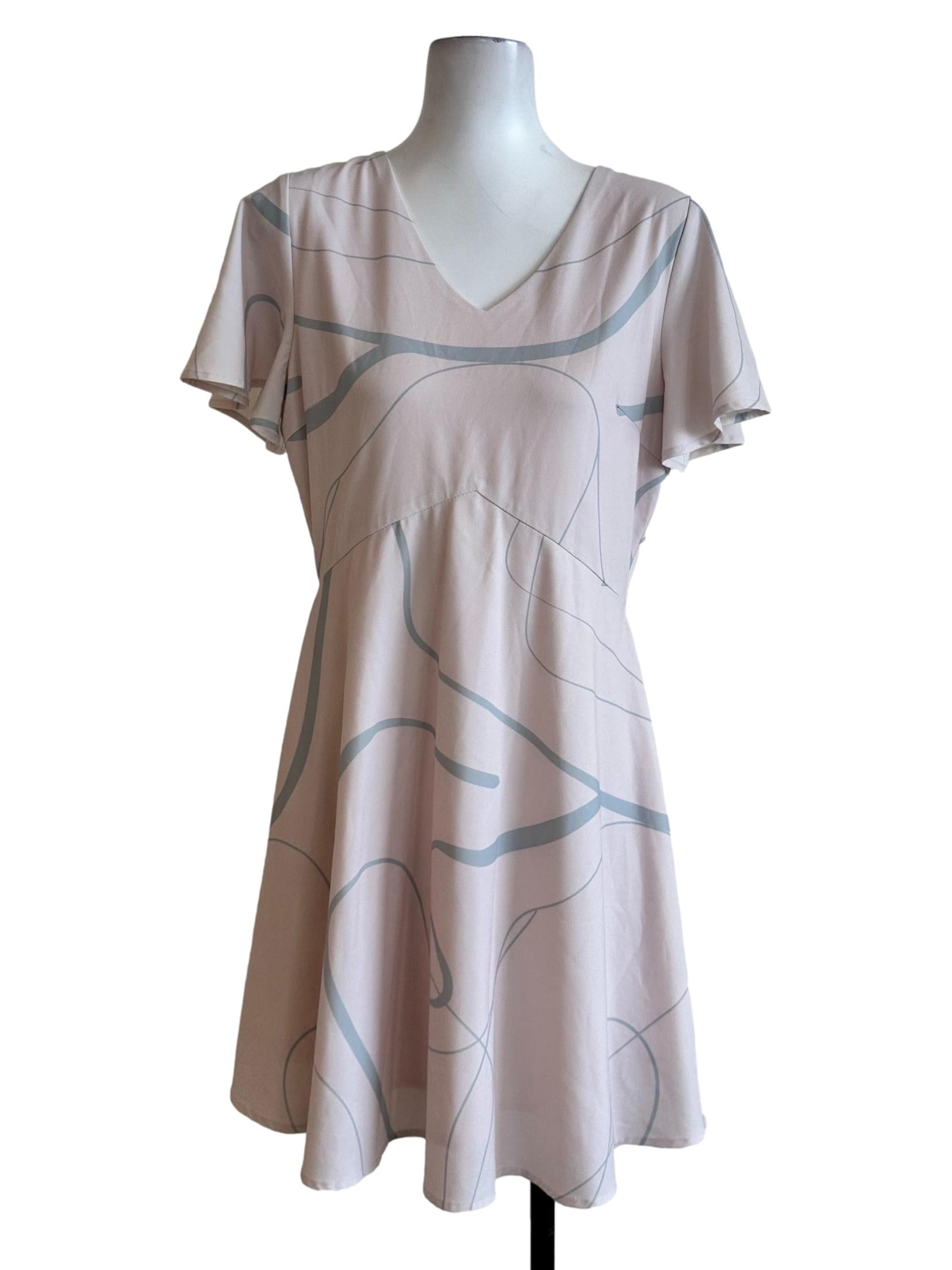 Light Blush Pink Abstract Pattern Dress