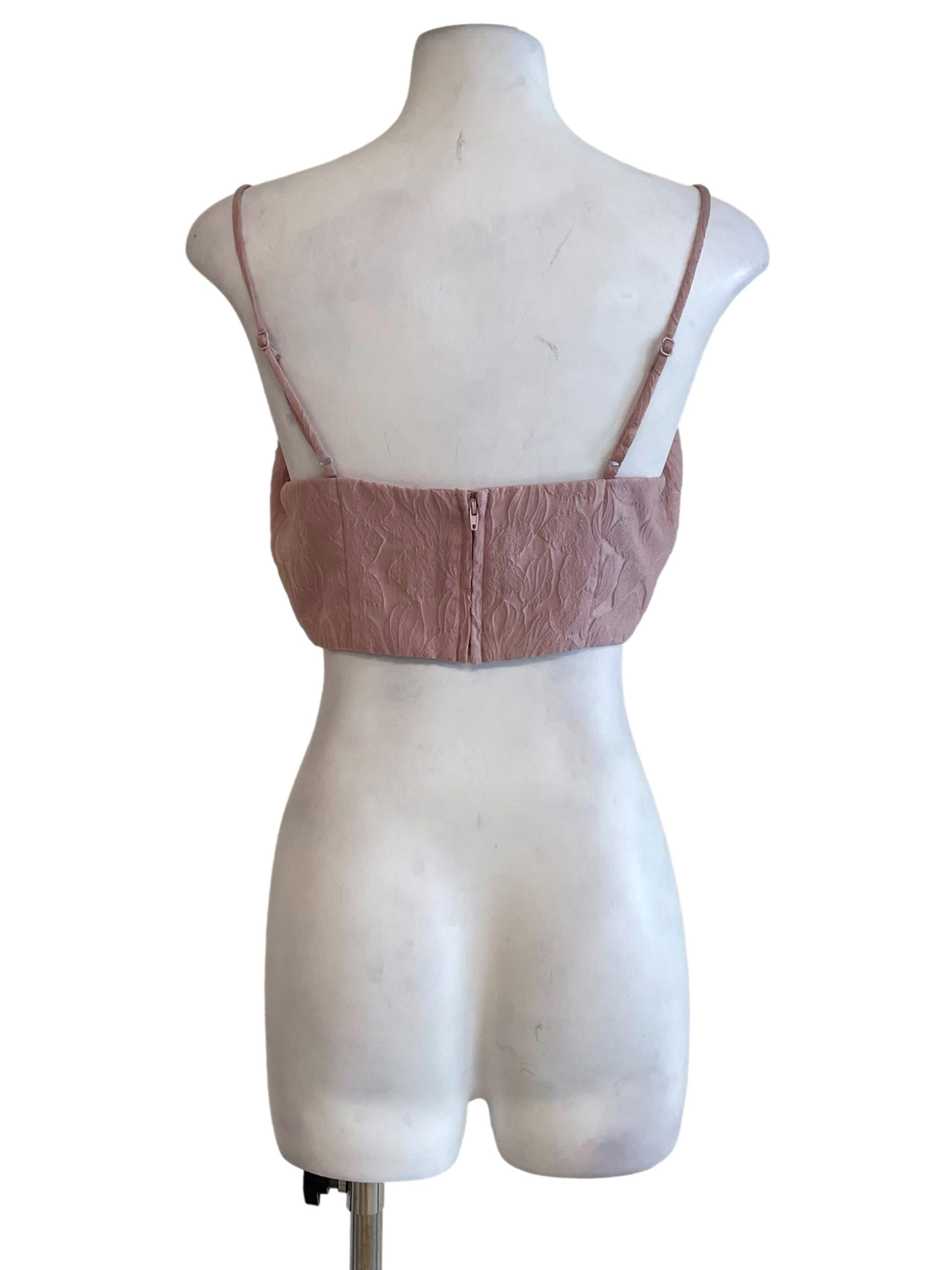 Dull Pink Floral Tube Top