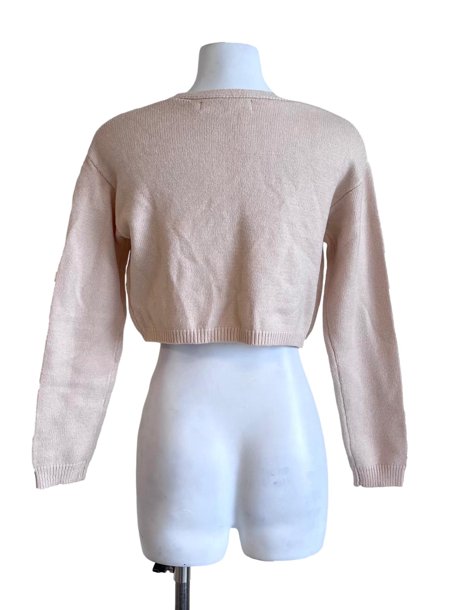 Cream Beige Cropped Cardigan