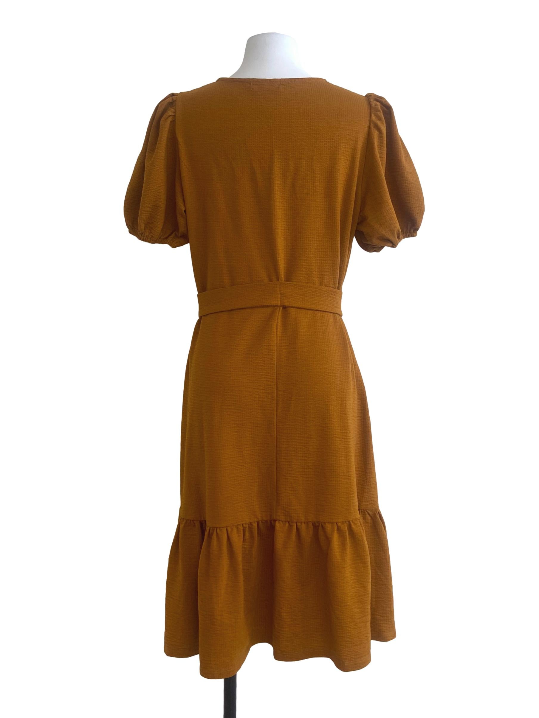 Butterscotch Yellow Plaid Drop Waist Dress