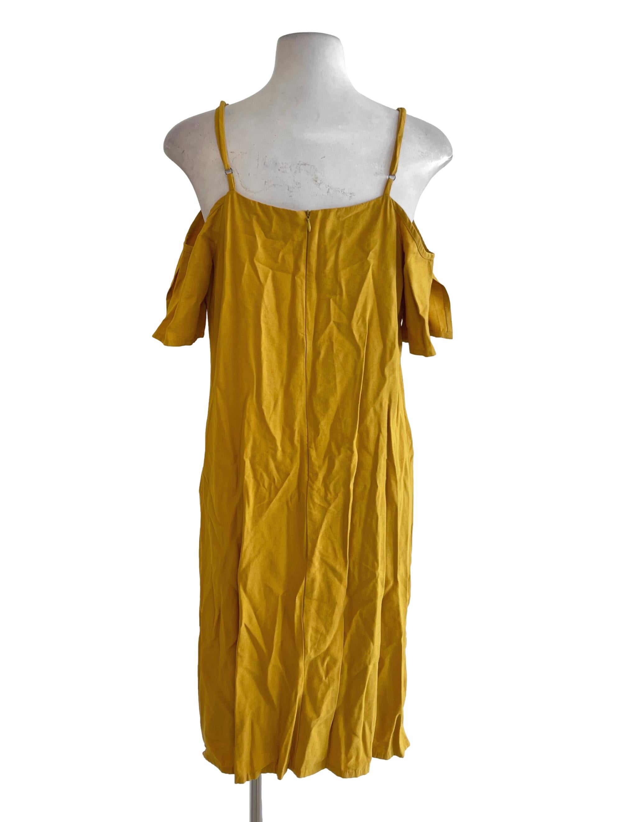 Yellow Mustard Off Shoulder Dress TEM