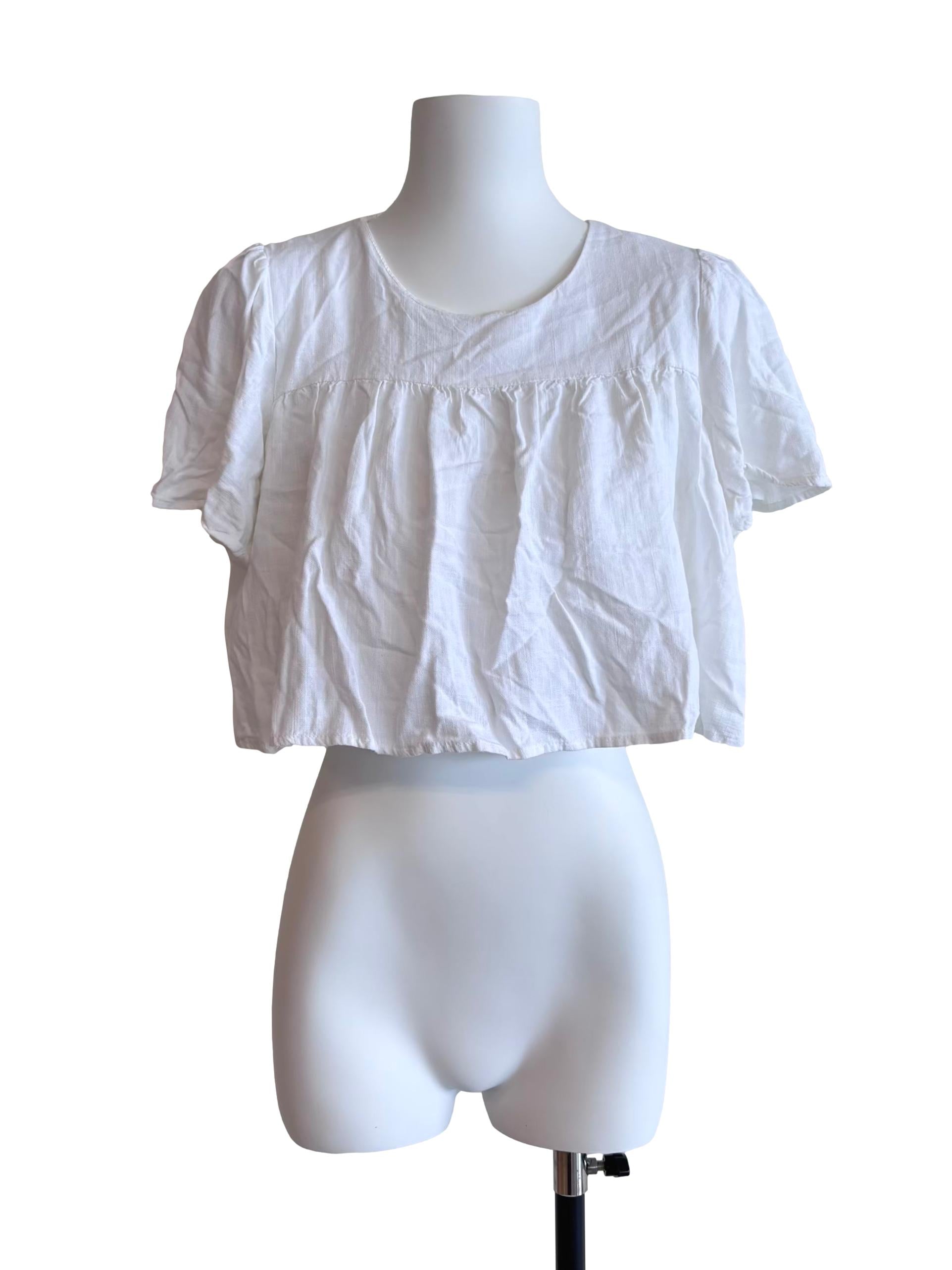 Daisy White Flare Top