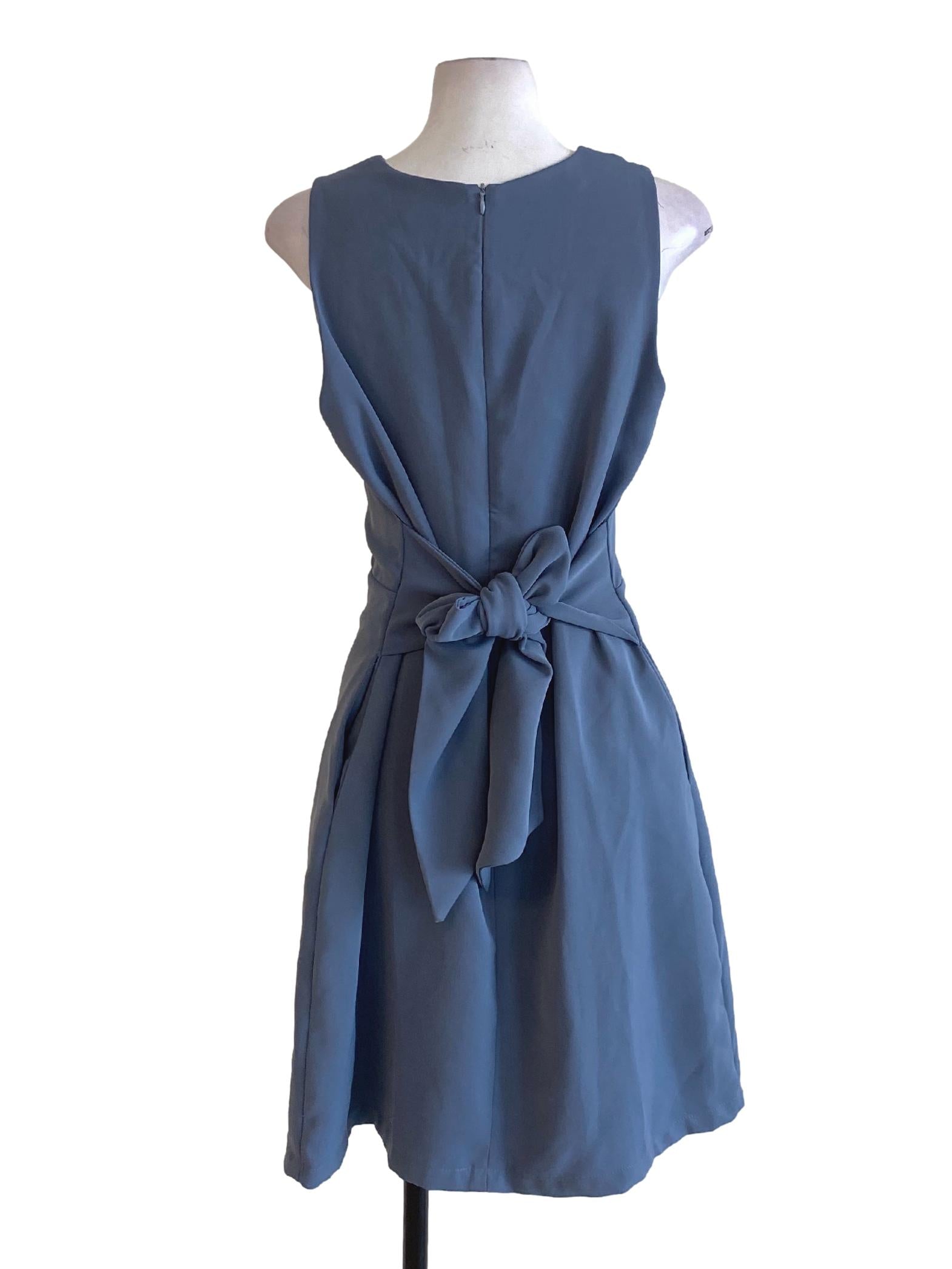 Jay Blue Round Neck Sleeveless Sheath A-Line Dress