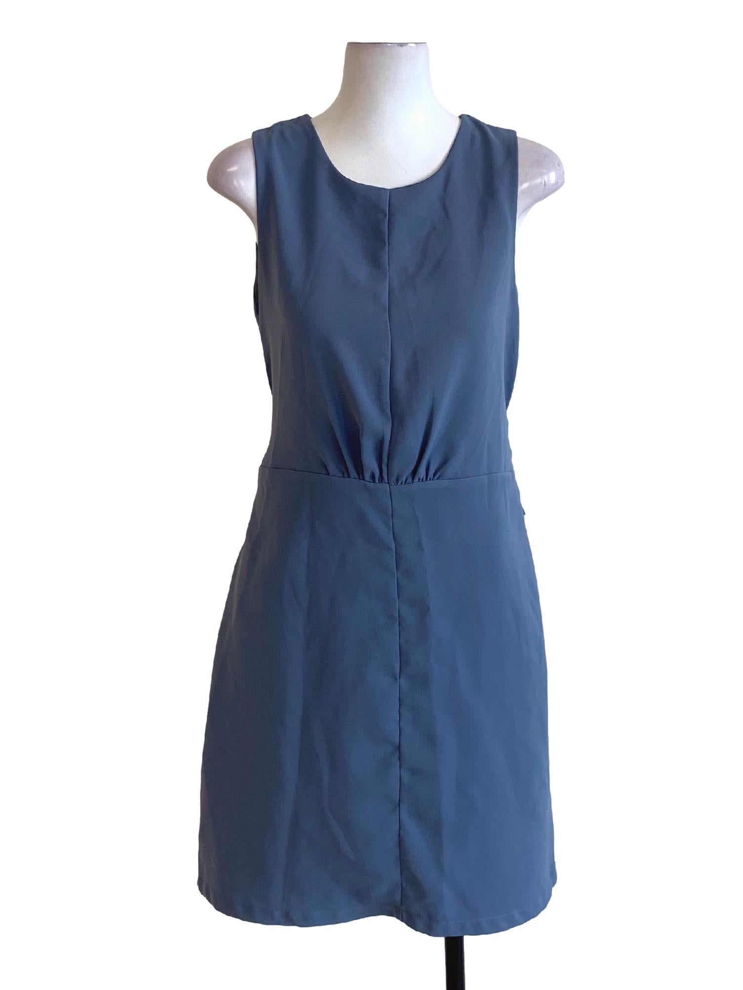Jay Blue Round Neck Sleeveless Sheath A-Line Dress