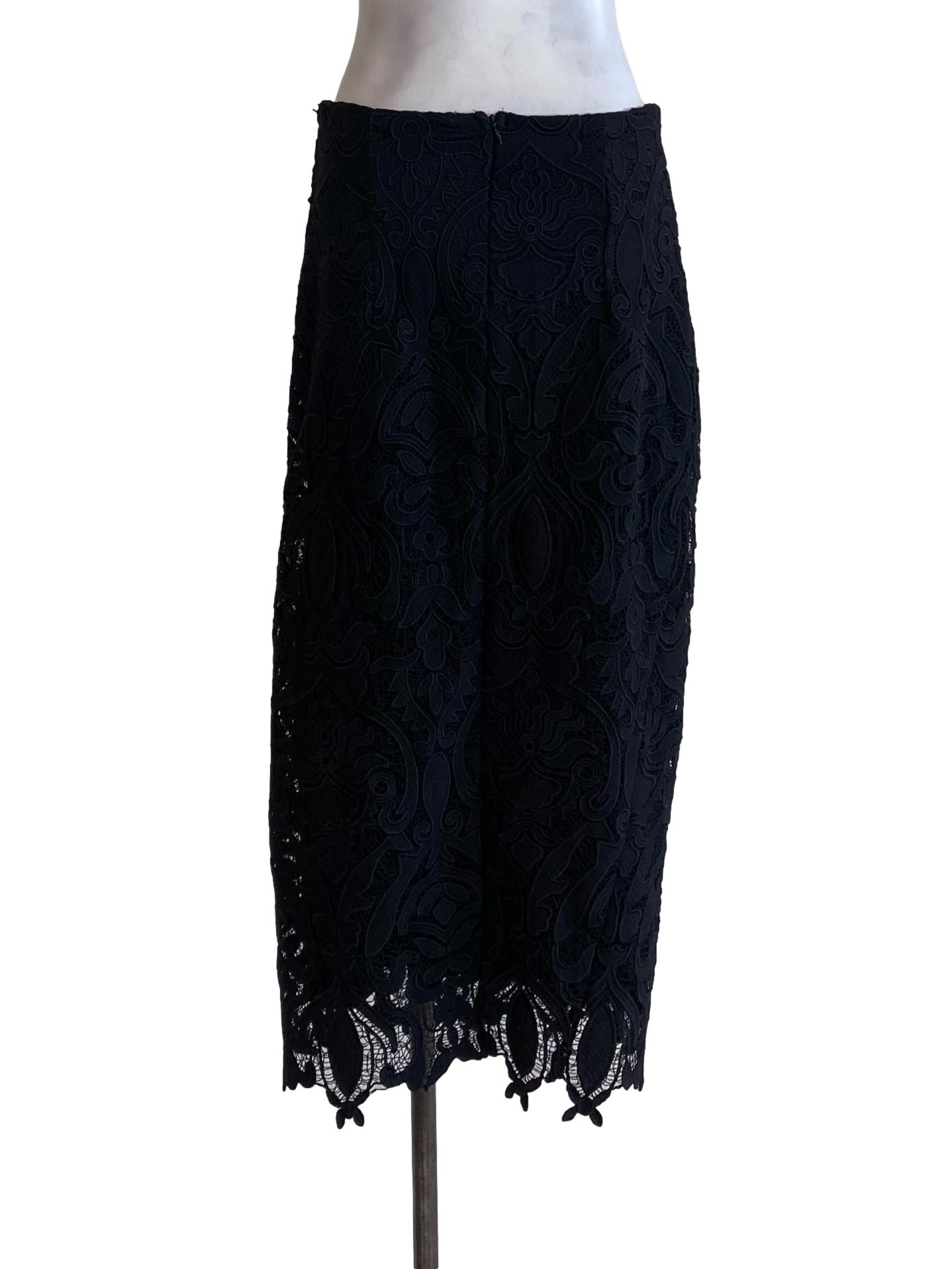 Black Floral Laced Skirt