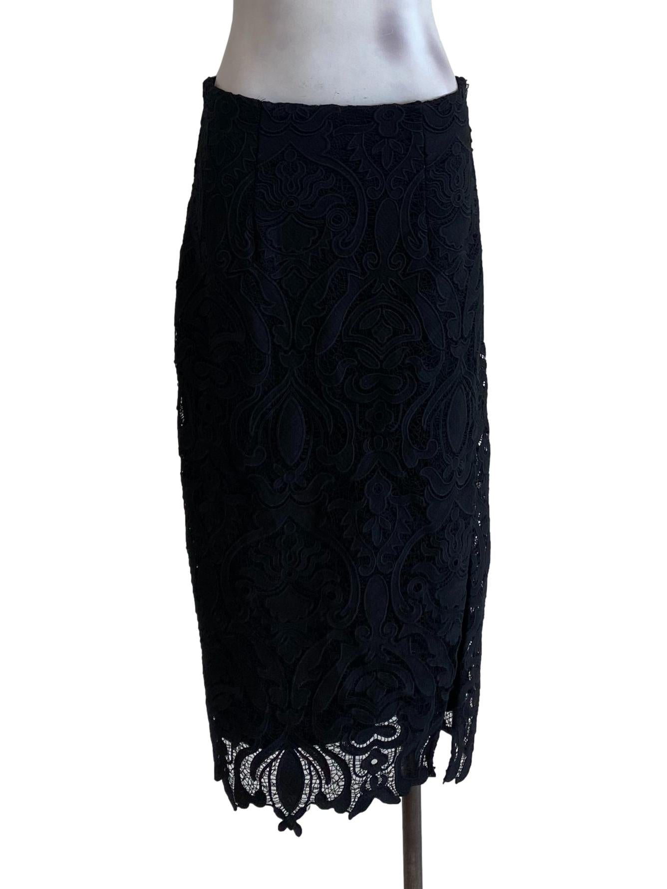 Black Floral Laced Skirt