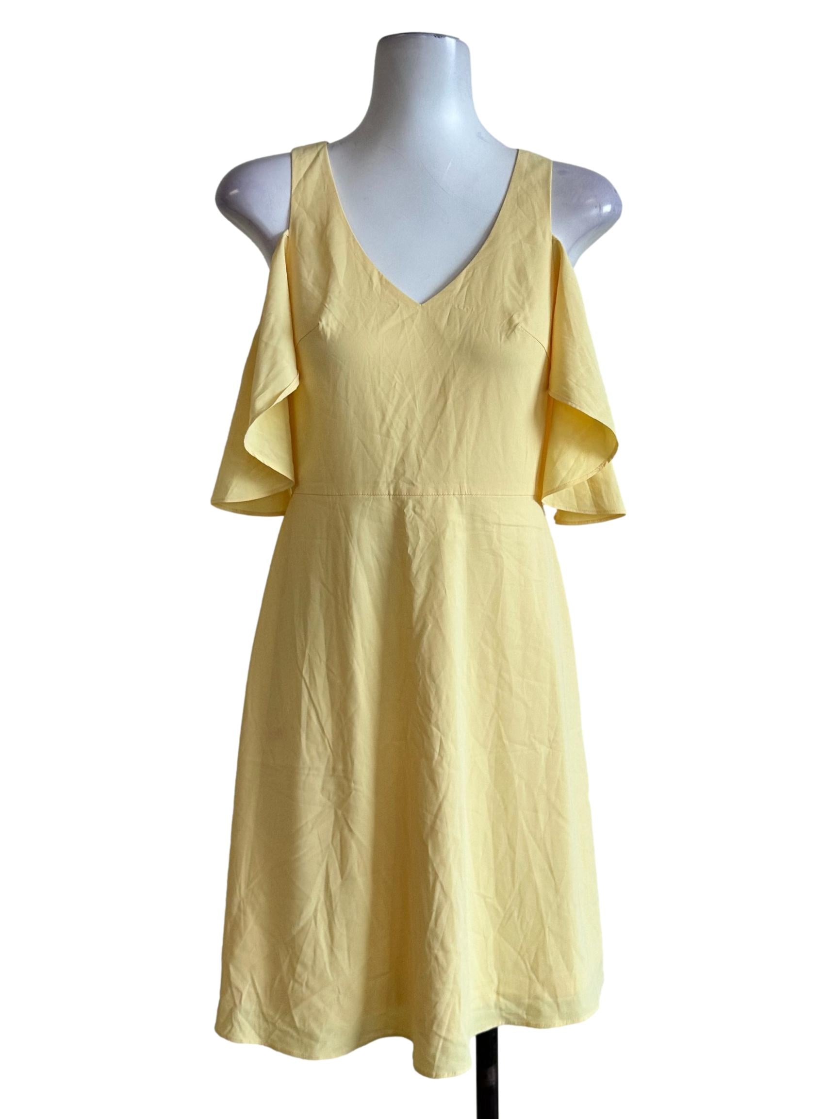 Pineapple Yellow V Neckline Mini Dress