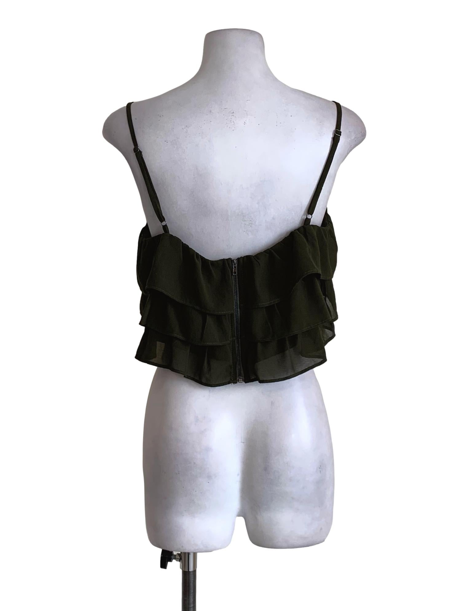 Moss Green Cropped Sleeveless Top YHF