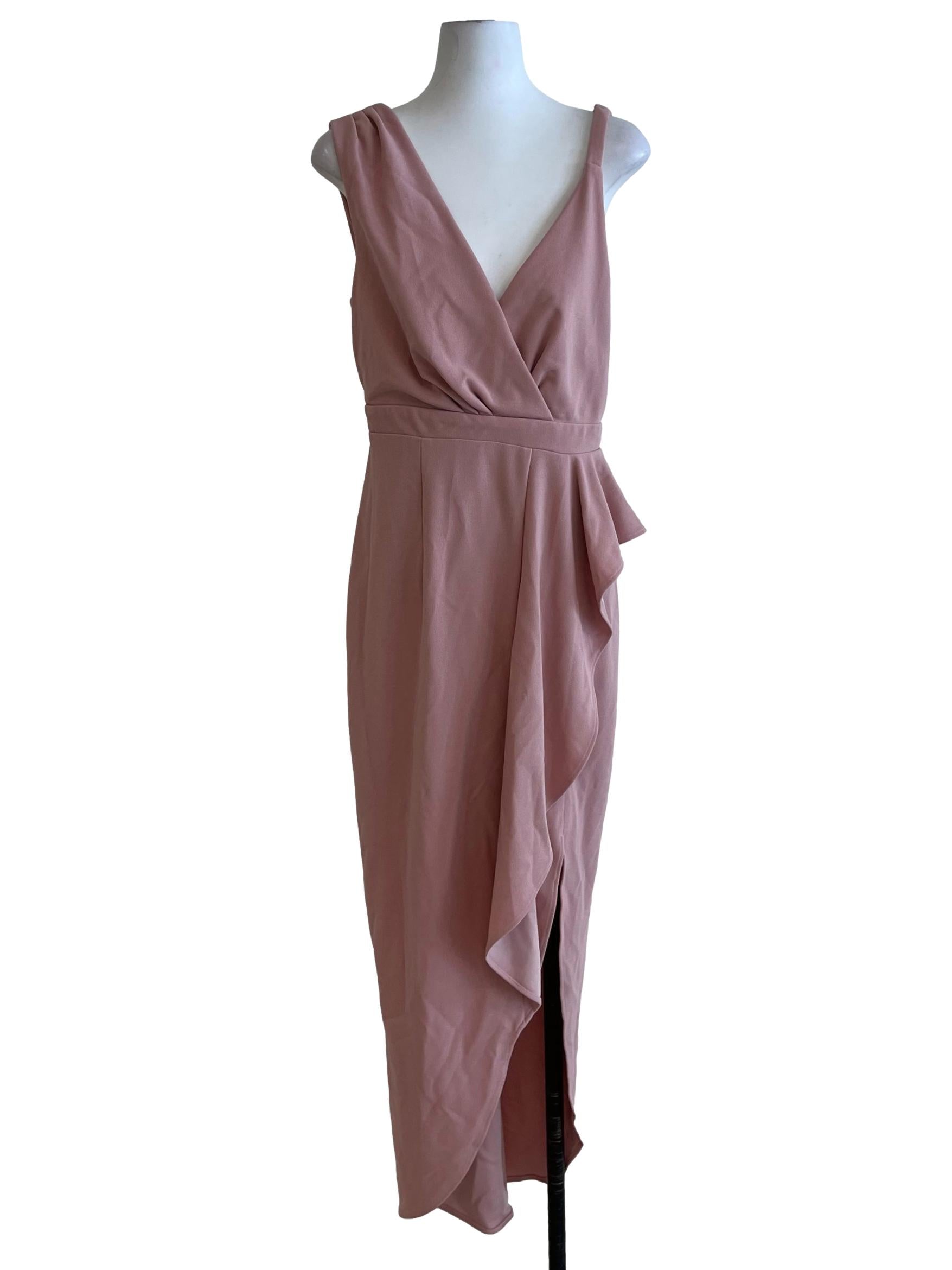 Blush Pink V-Neckline Shift Dress