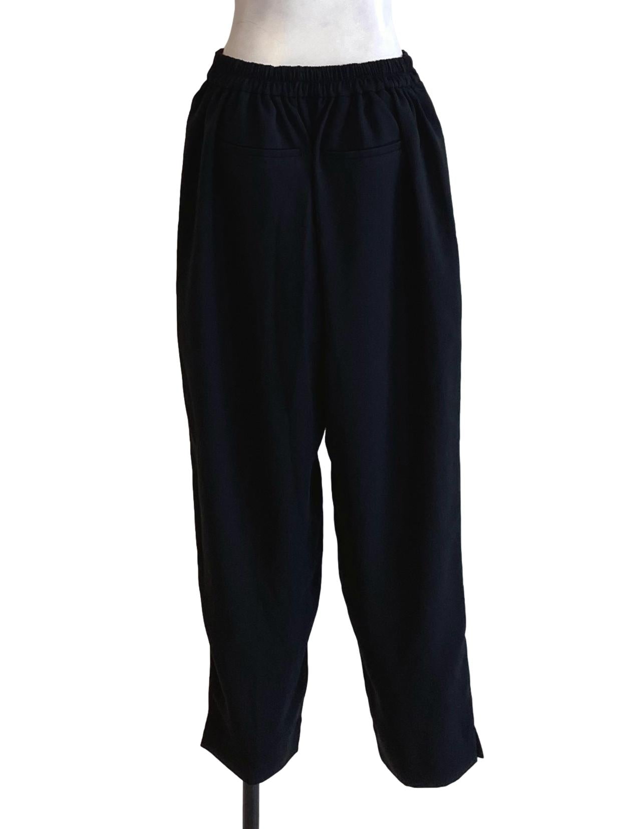 Ebony Black Cuffed Hem Fit Slack Pants