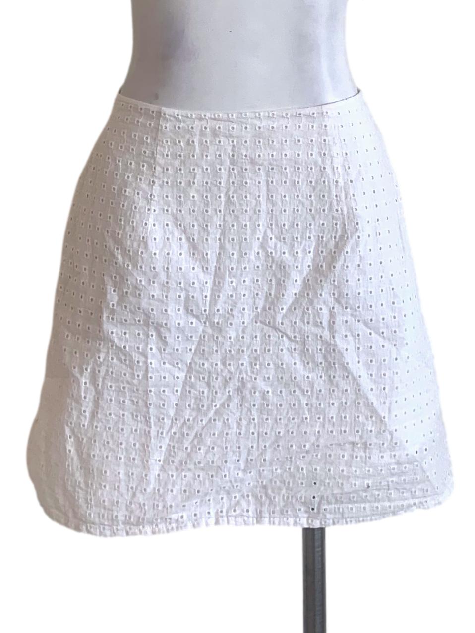 White Pattern A-Line Skirt LB