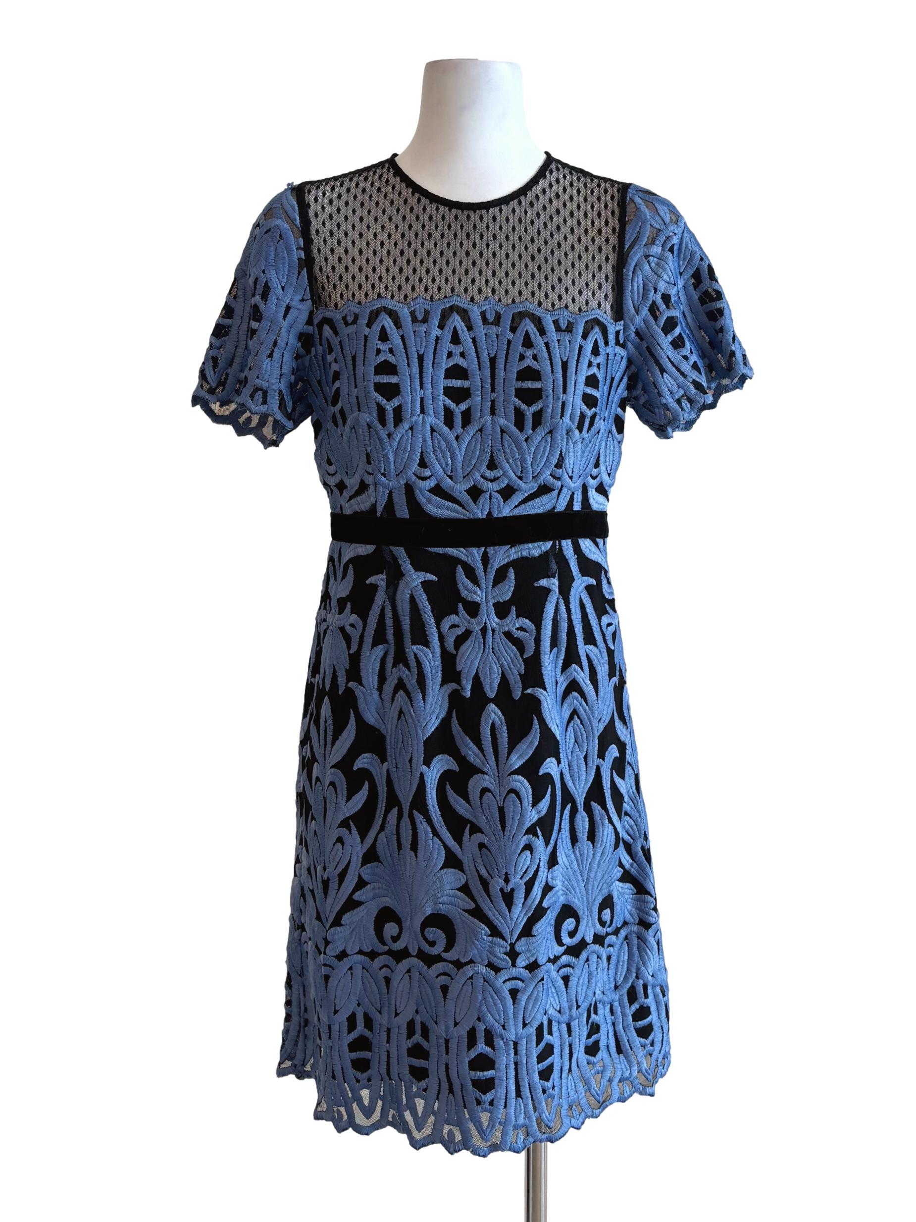 Carolina Blue Textured A-Line Dress