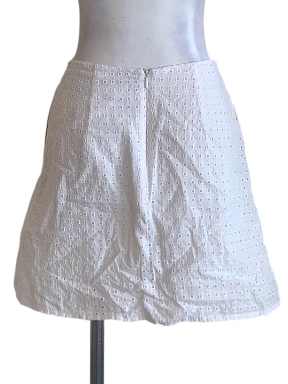 White Pattern A-Line Skirt LB
