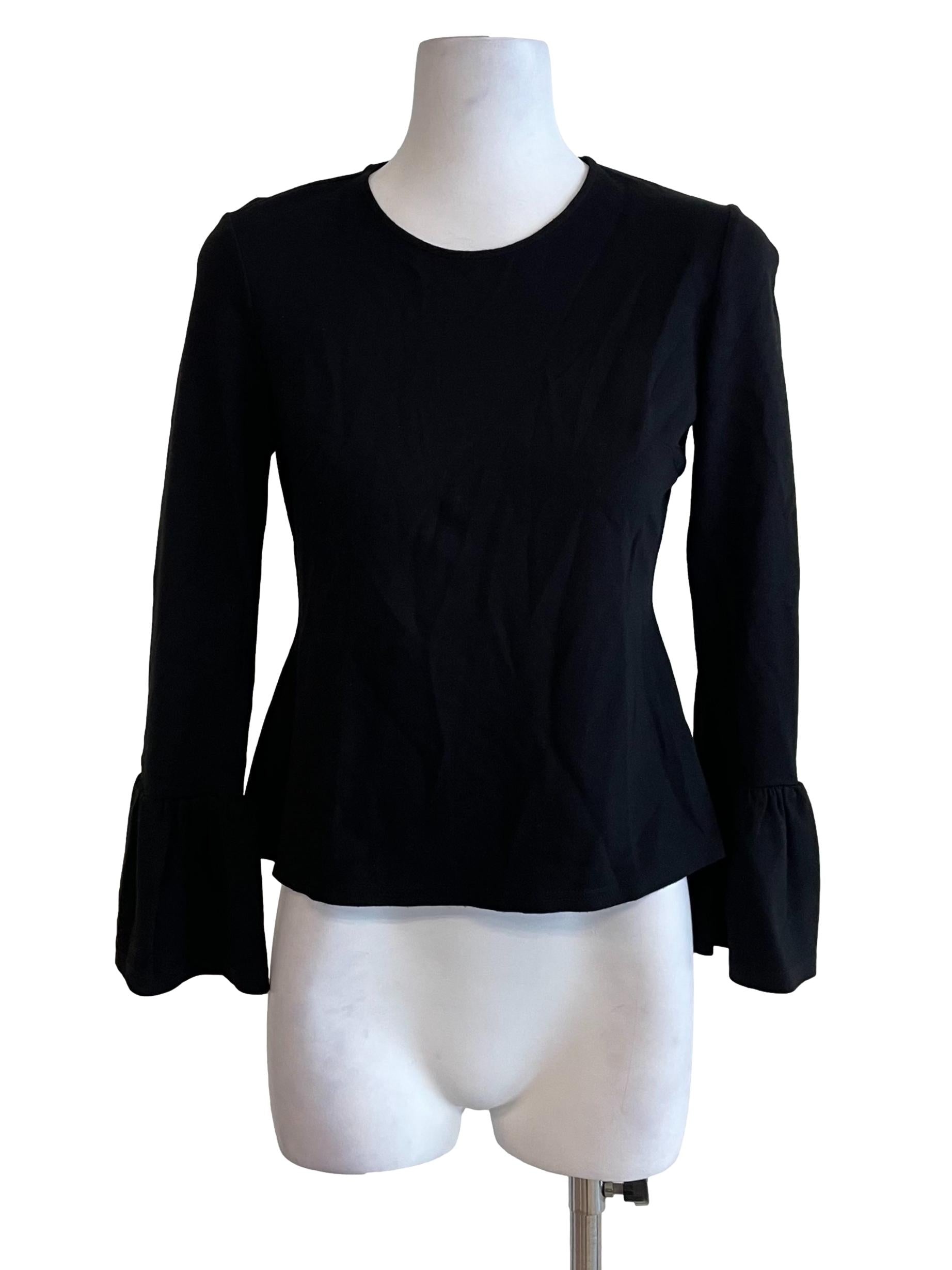 Black Bell Sleeves Top