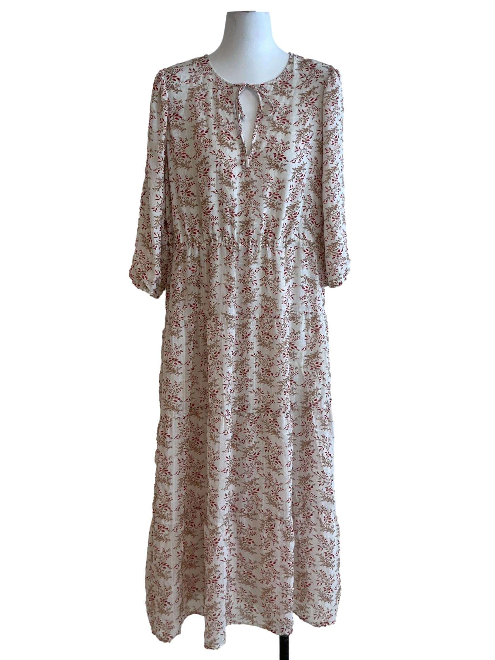 White Floral Empire Dress