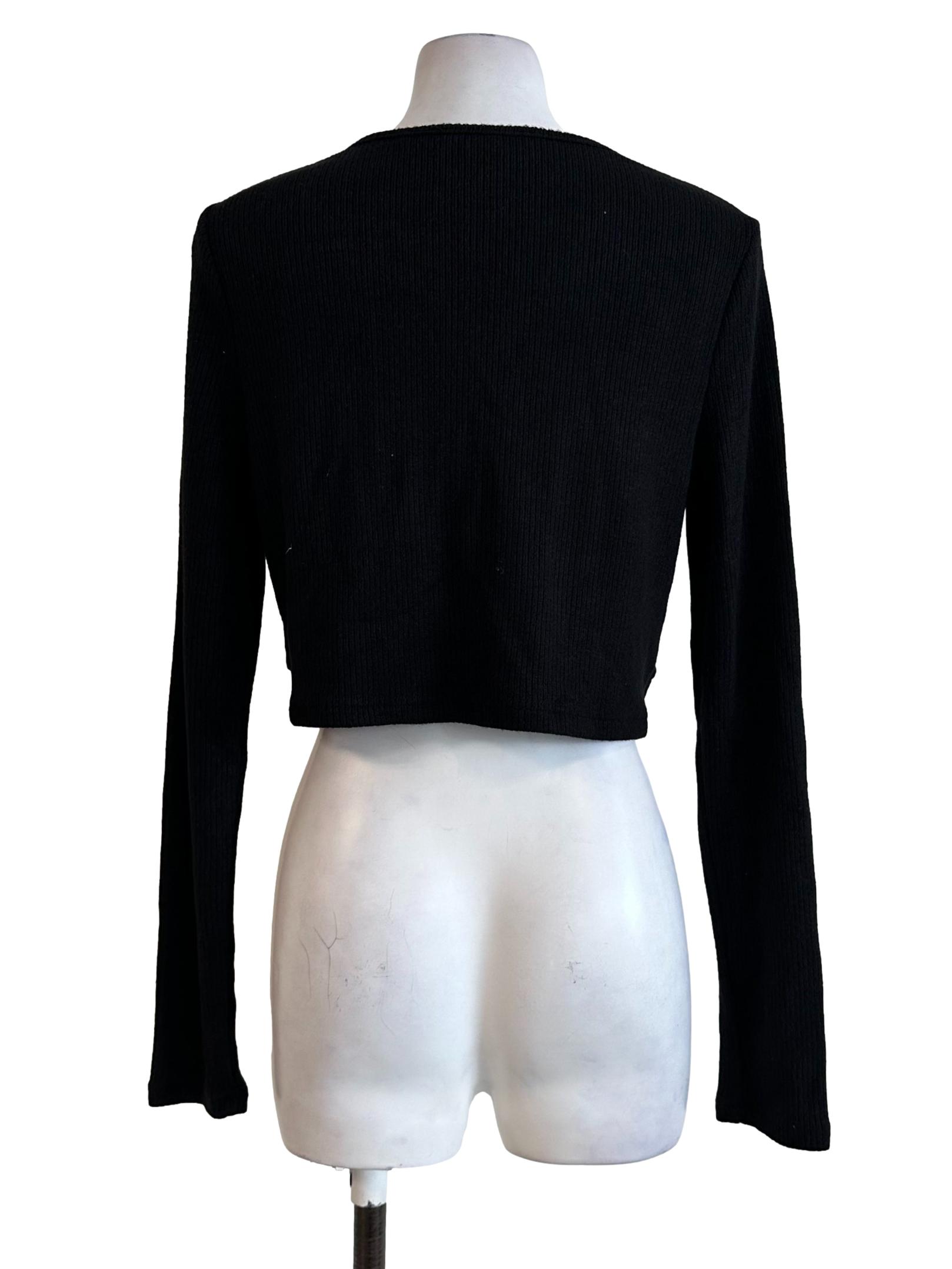 Black Twisted Pattern Top