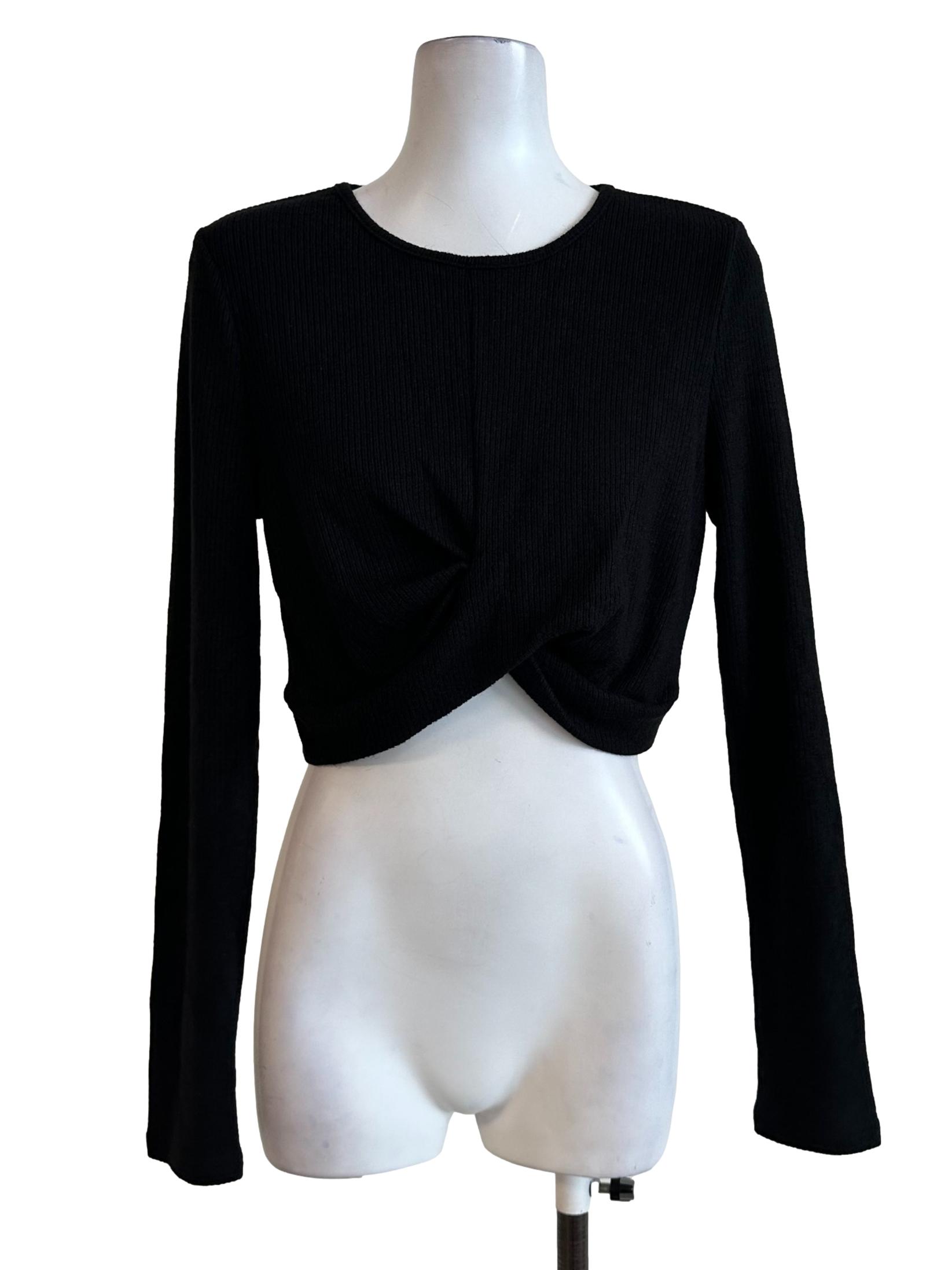 Black Twisted Pattern Top