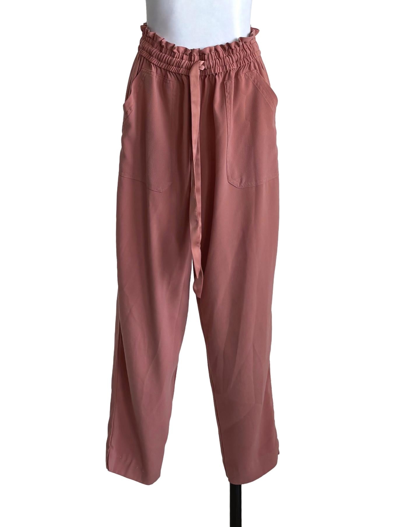 Blush Red Straight Cut Pants