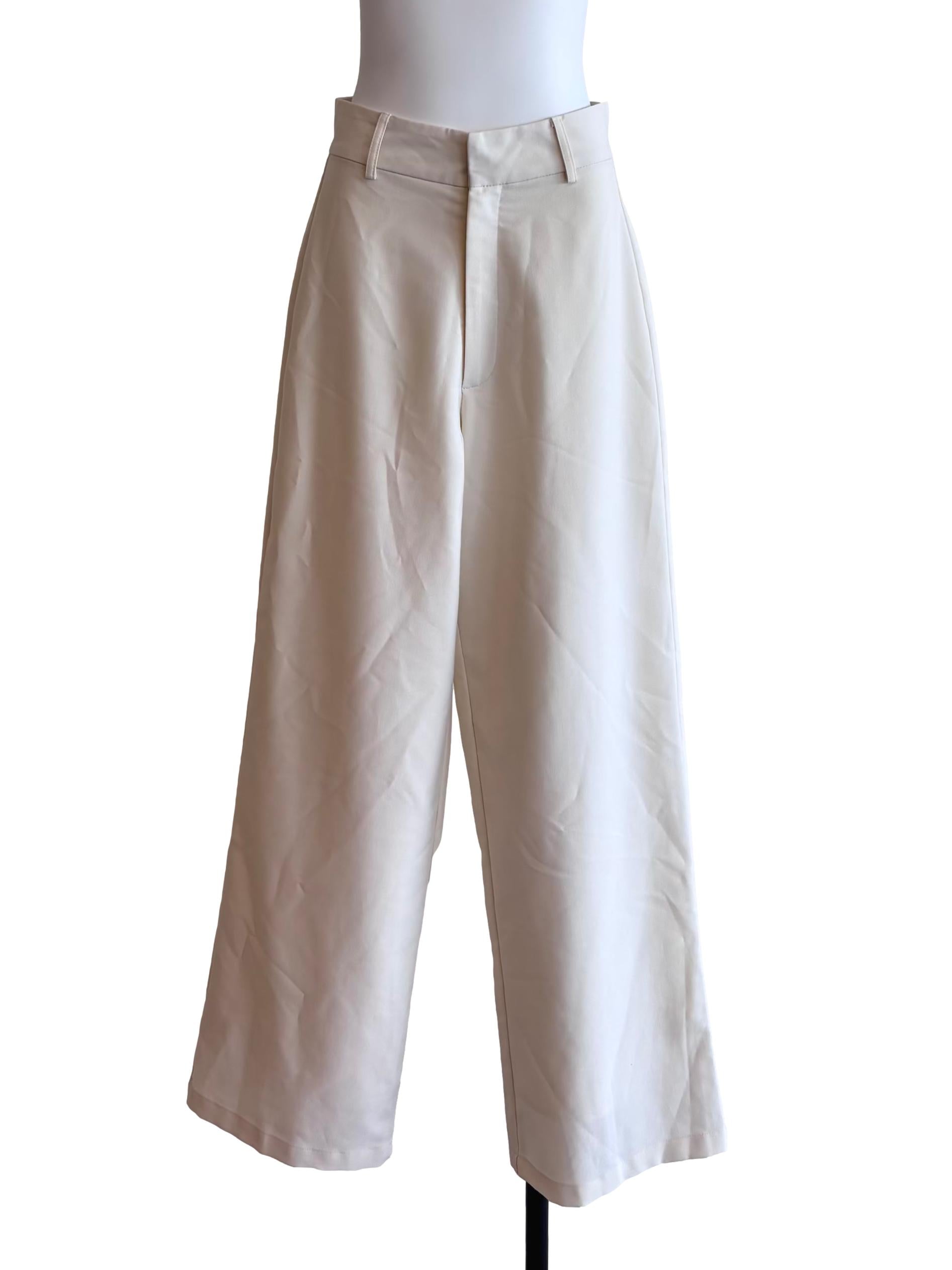Cream White Wide Pants