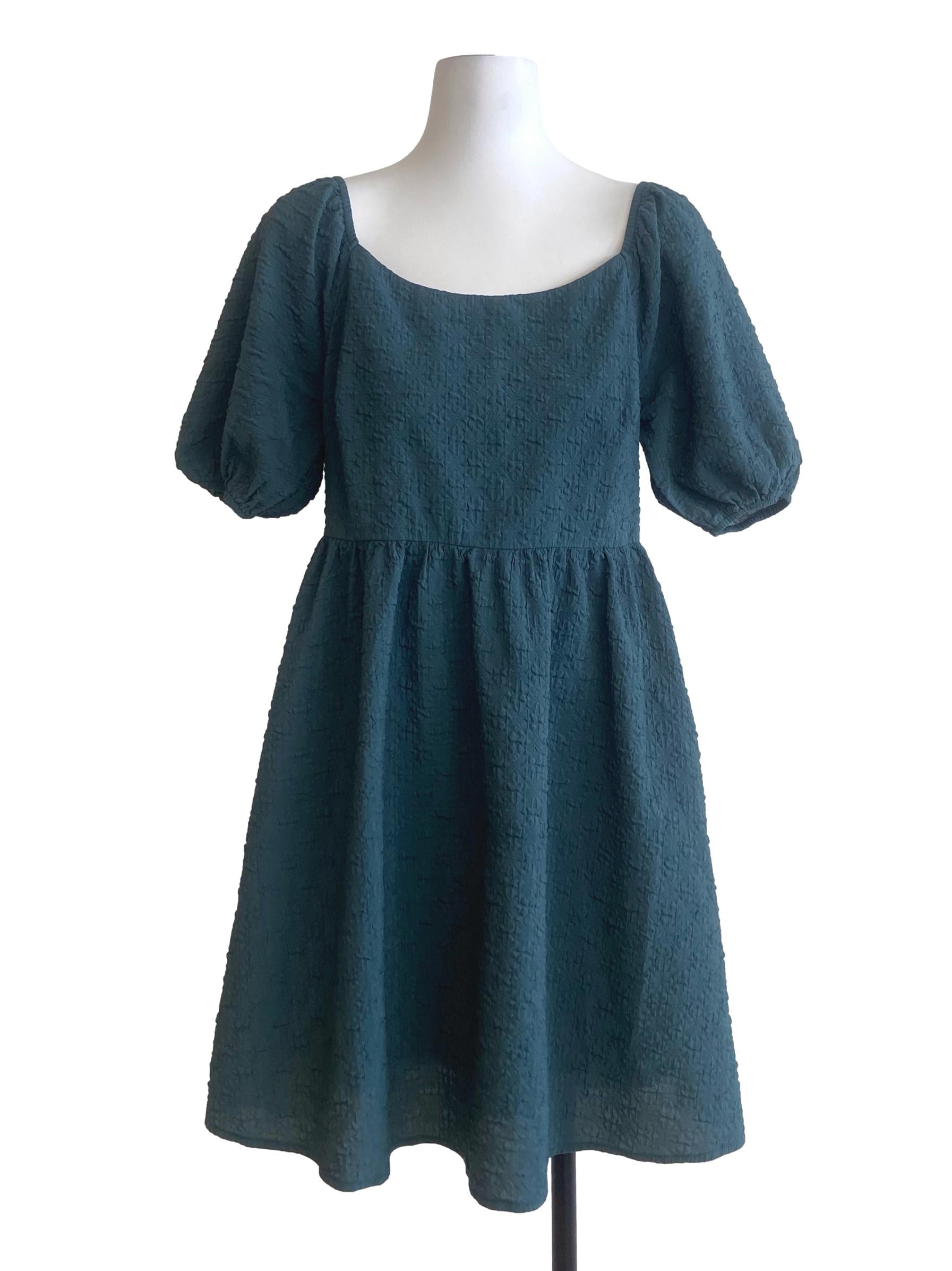 Emerald Green Square Neck Dress