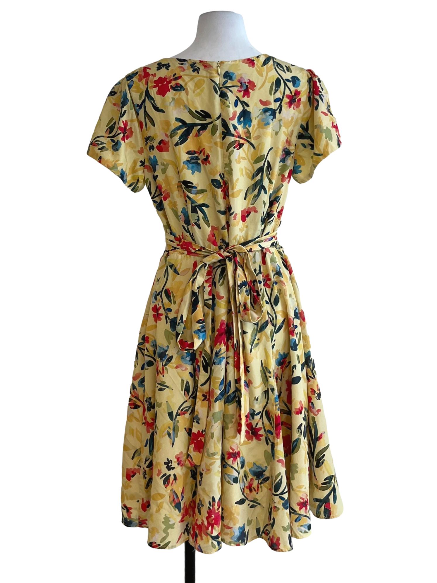 Yellow Floral Empire Dress