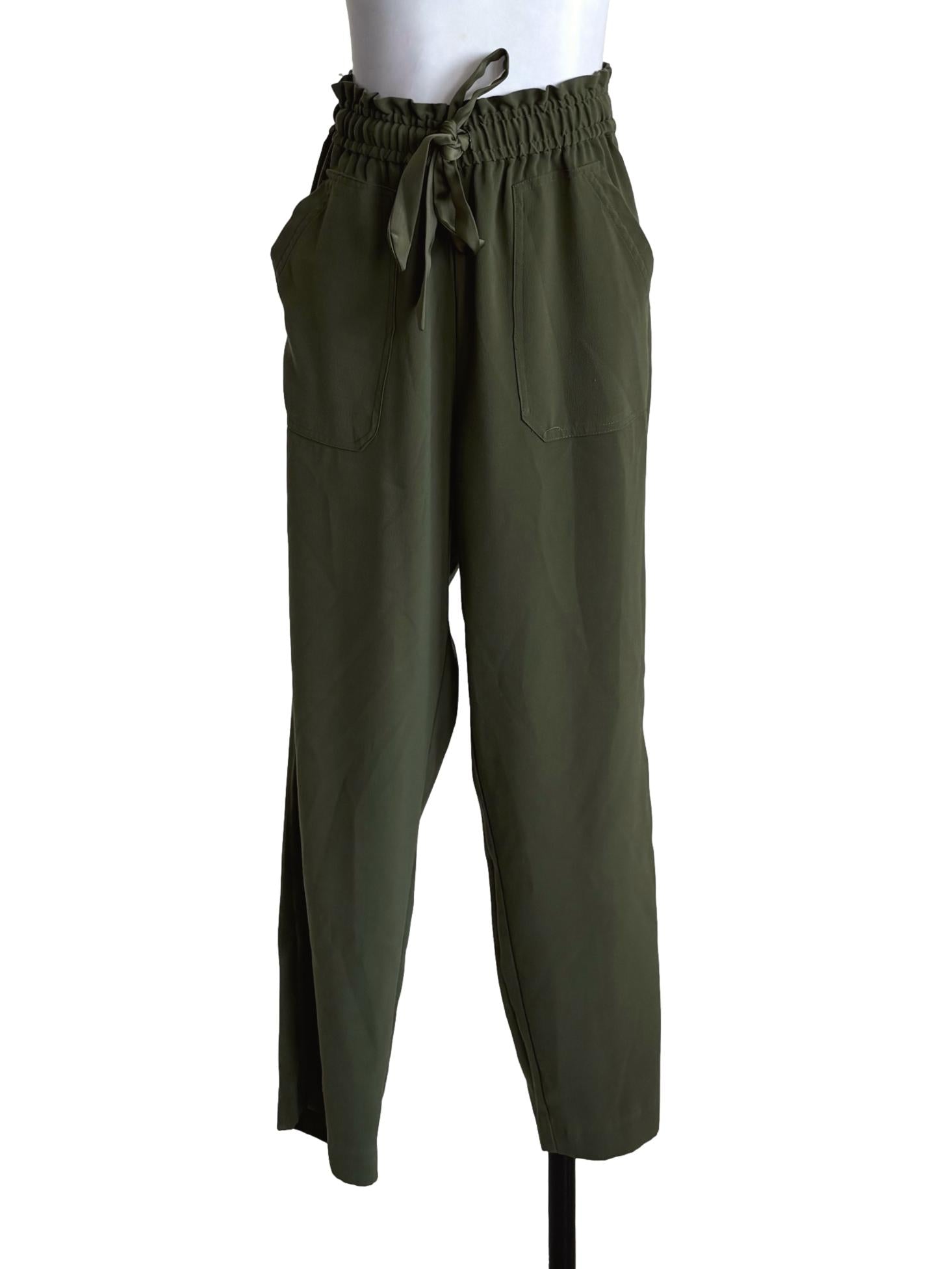 Moss Green Straight Cut Pants