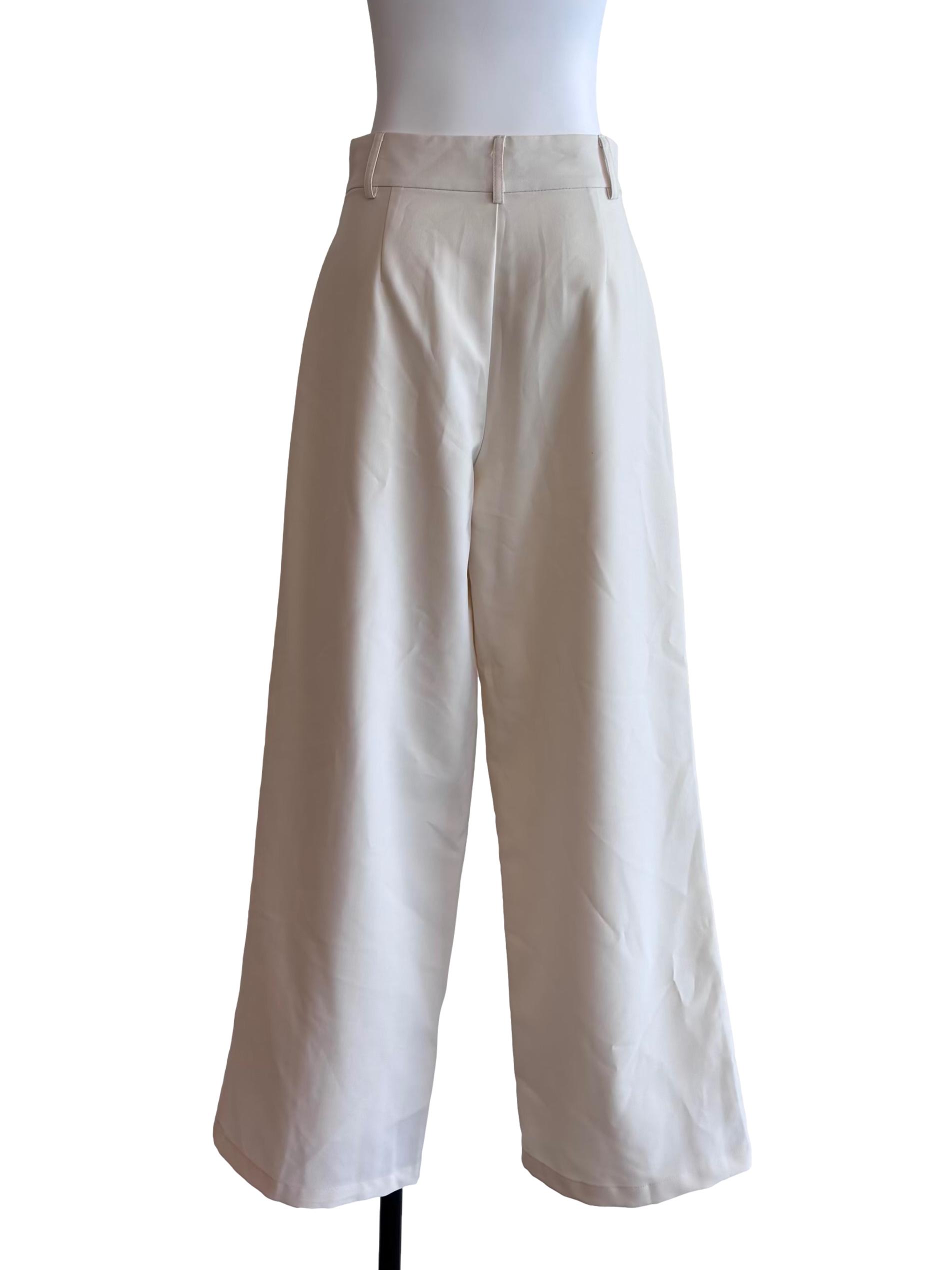 Cream White Wide Pants