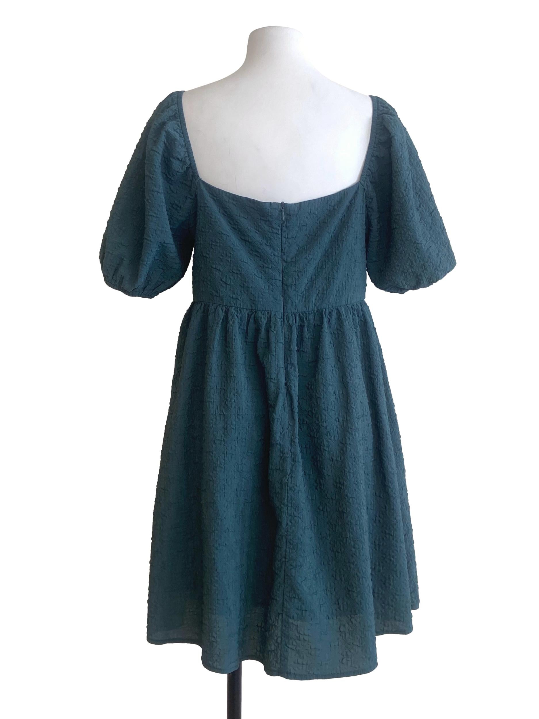 Emerald Green Square Neck Dress