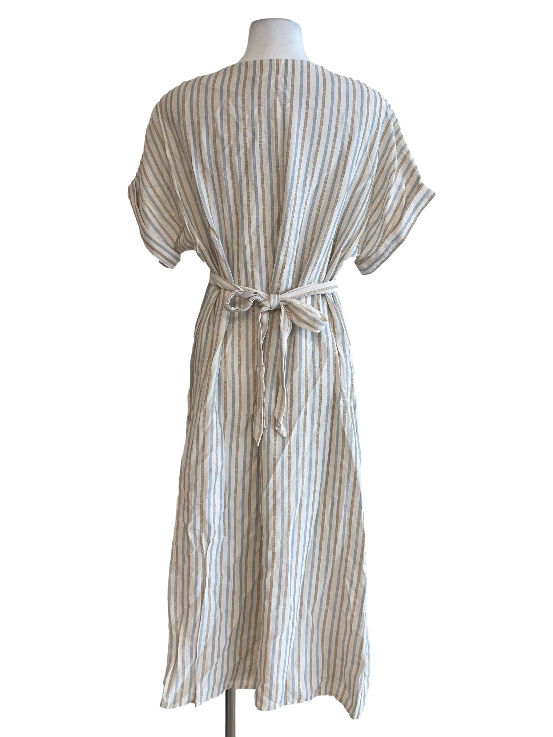 Chiffon Bengal Stripe Button Down Dress