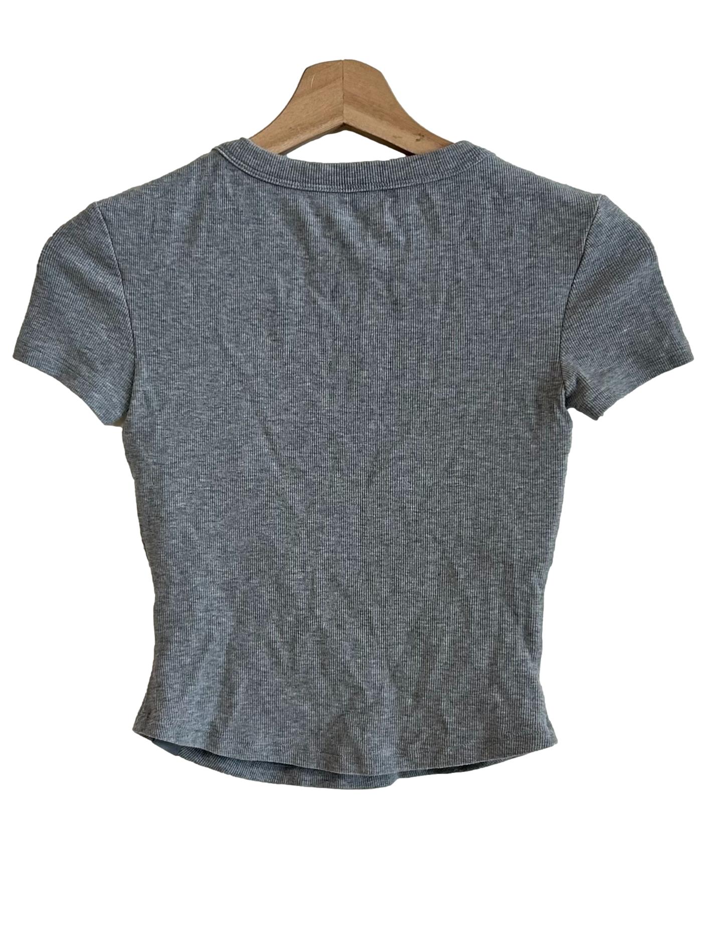 Stone Grey Crewneck Fitted Tee