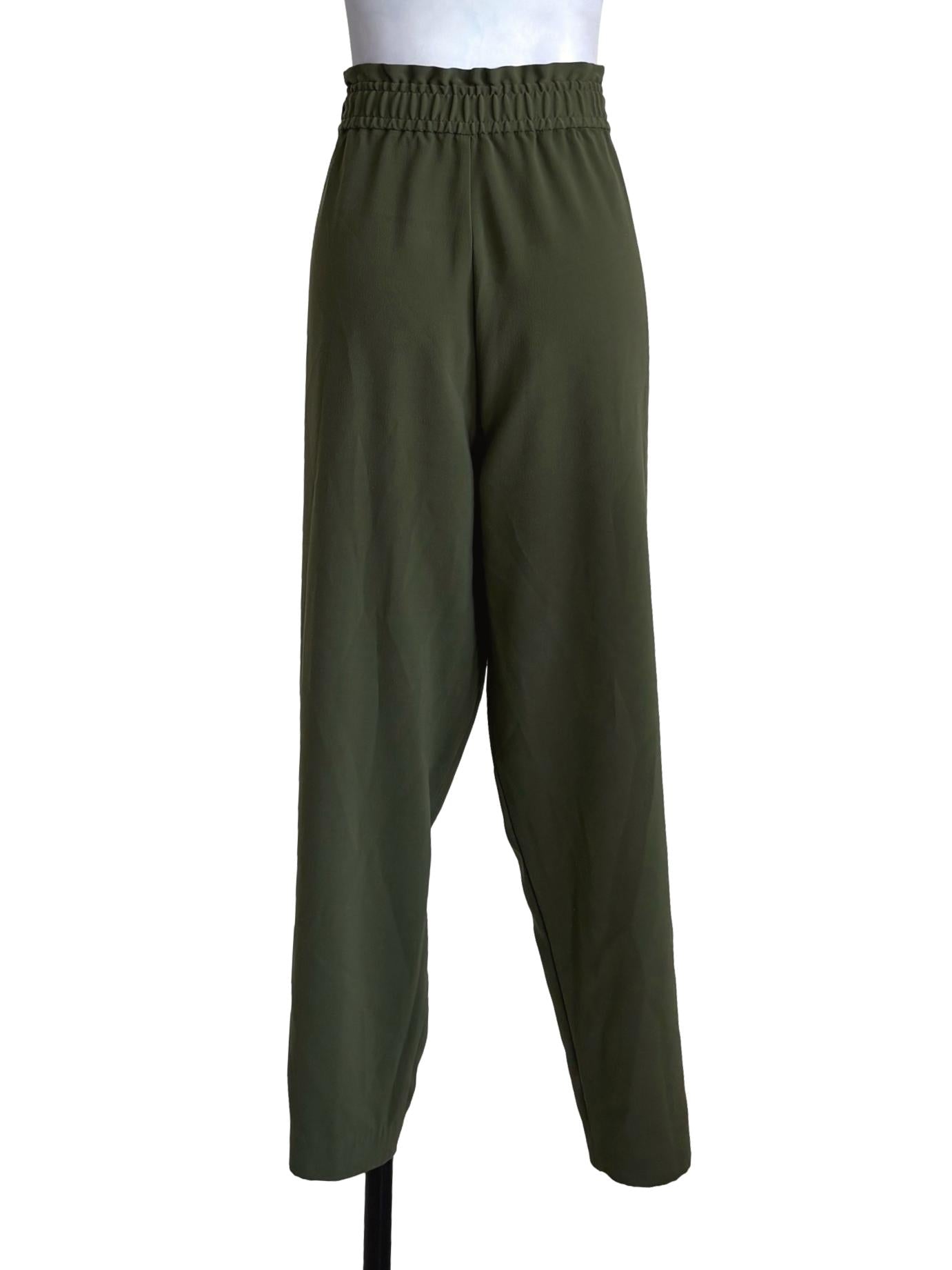 Moss Green Straight Cut Pants