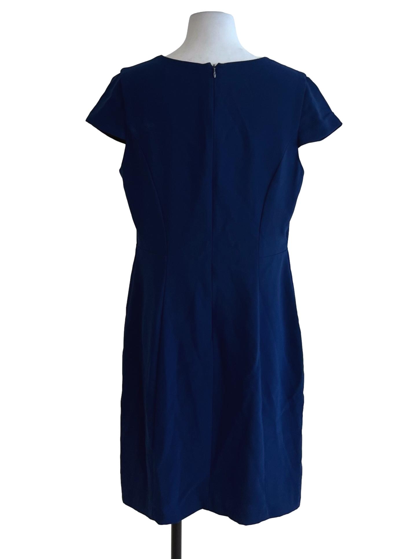 Navy Blue V-Neckline Empire Dress