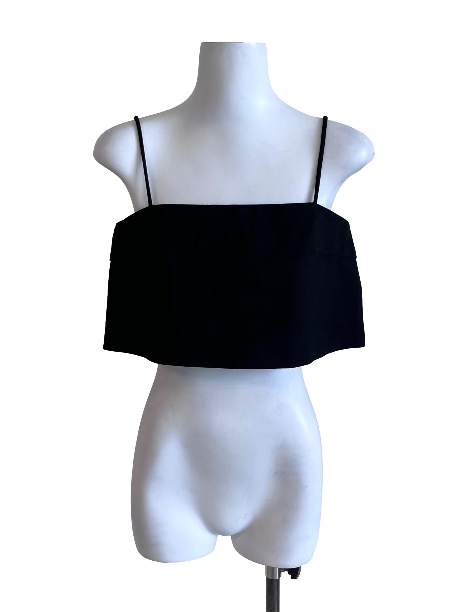 Onyx Black Spaghetti Strap Crop Top