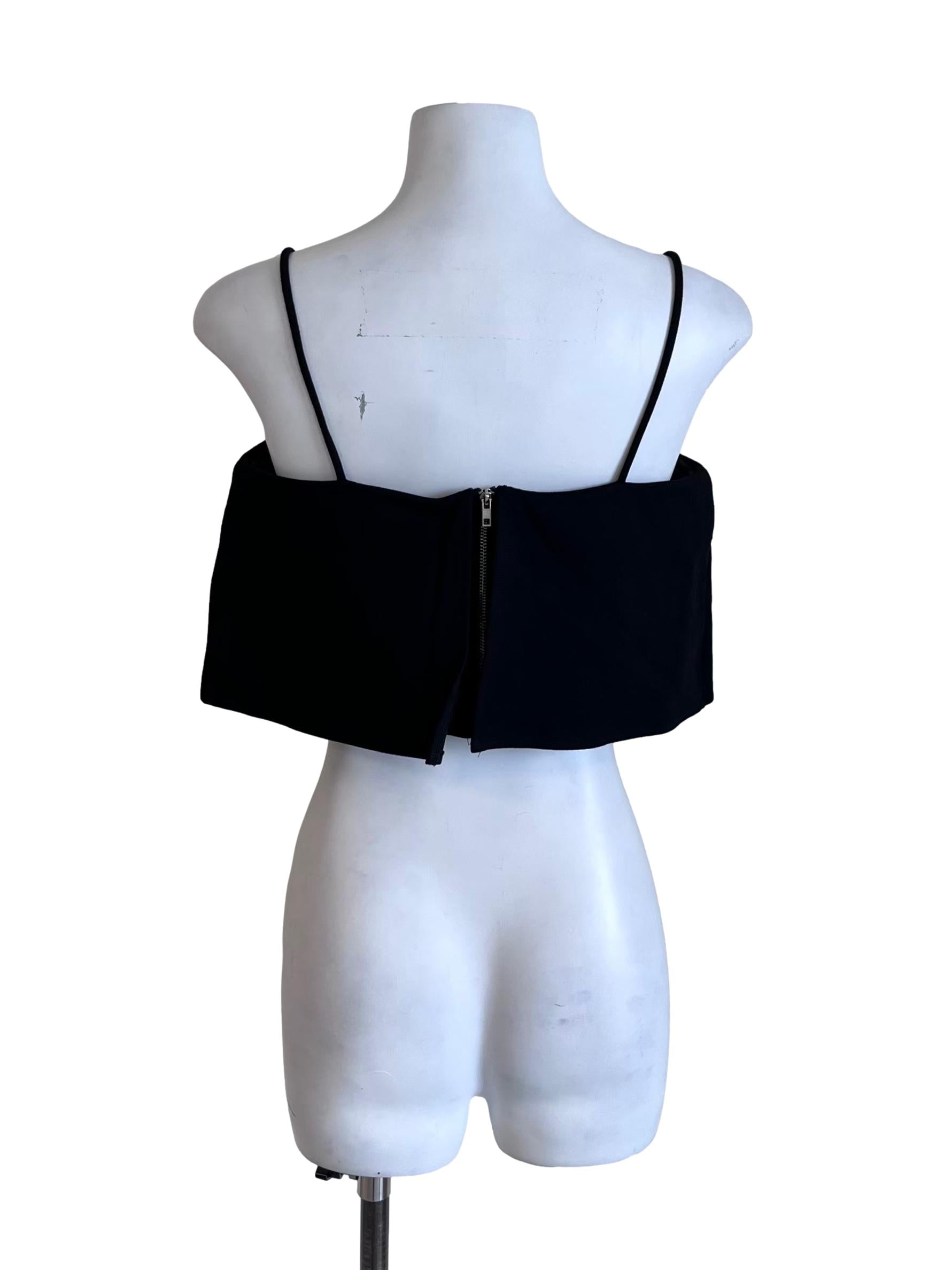 Onyx Black Spaghetti Strap Crop Top