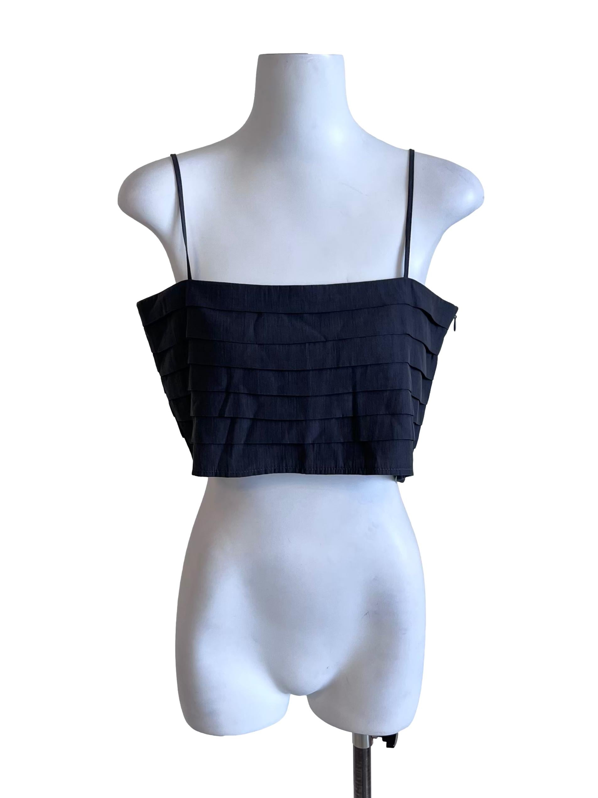 Dark Grey Spaghetti Strap Crop Top