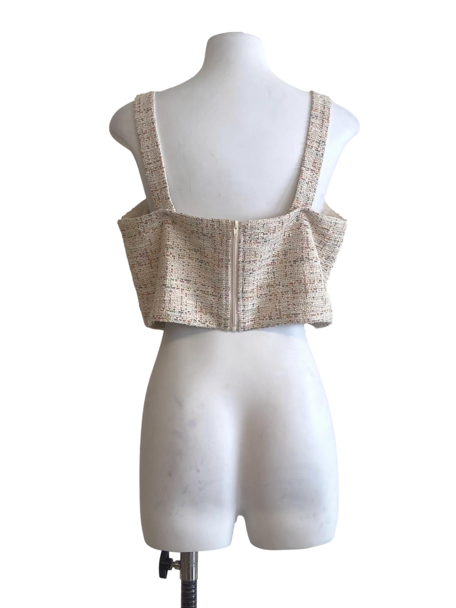 Parchment Beige Sleeveless Crop Top TCL