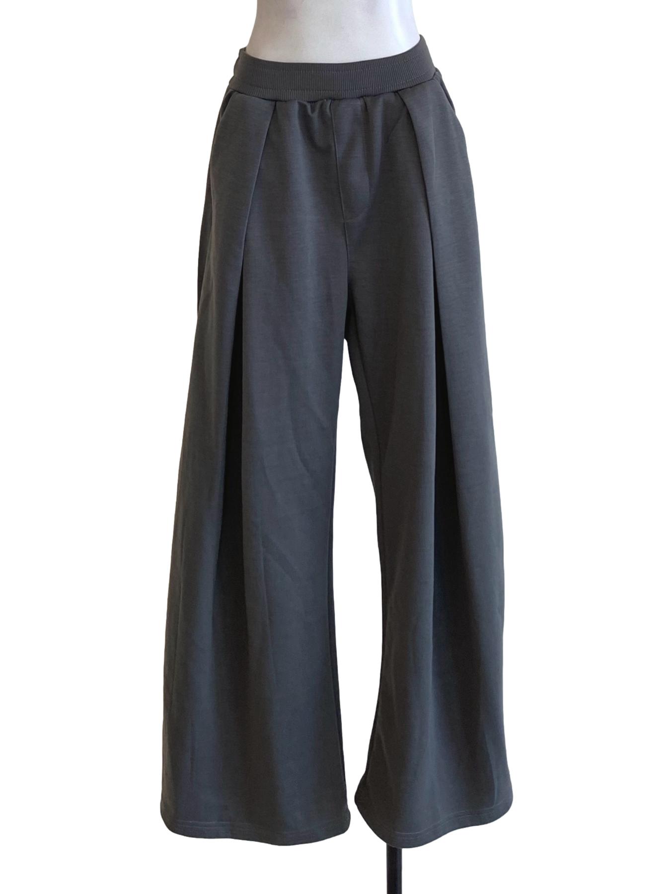 Lead Grey High Waisted Baggy Track Pants