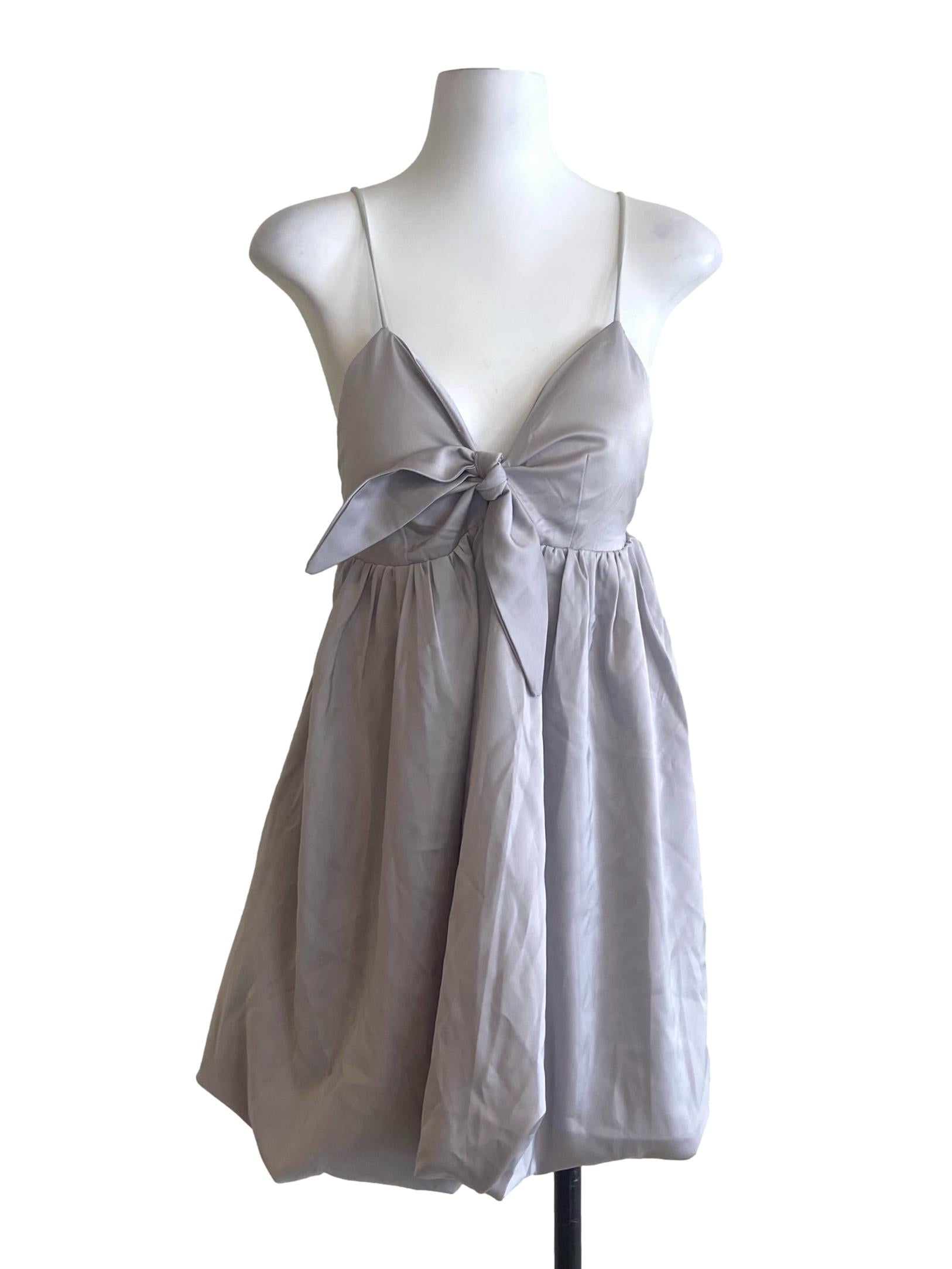 Cloud Grey Spaghetti Strap Mini Dress