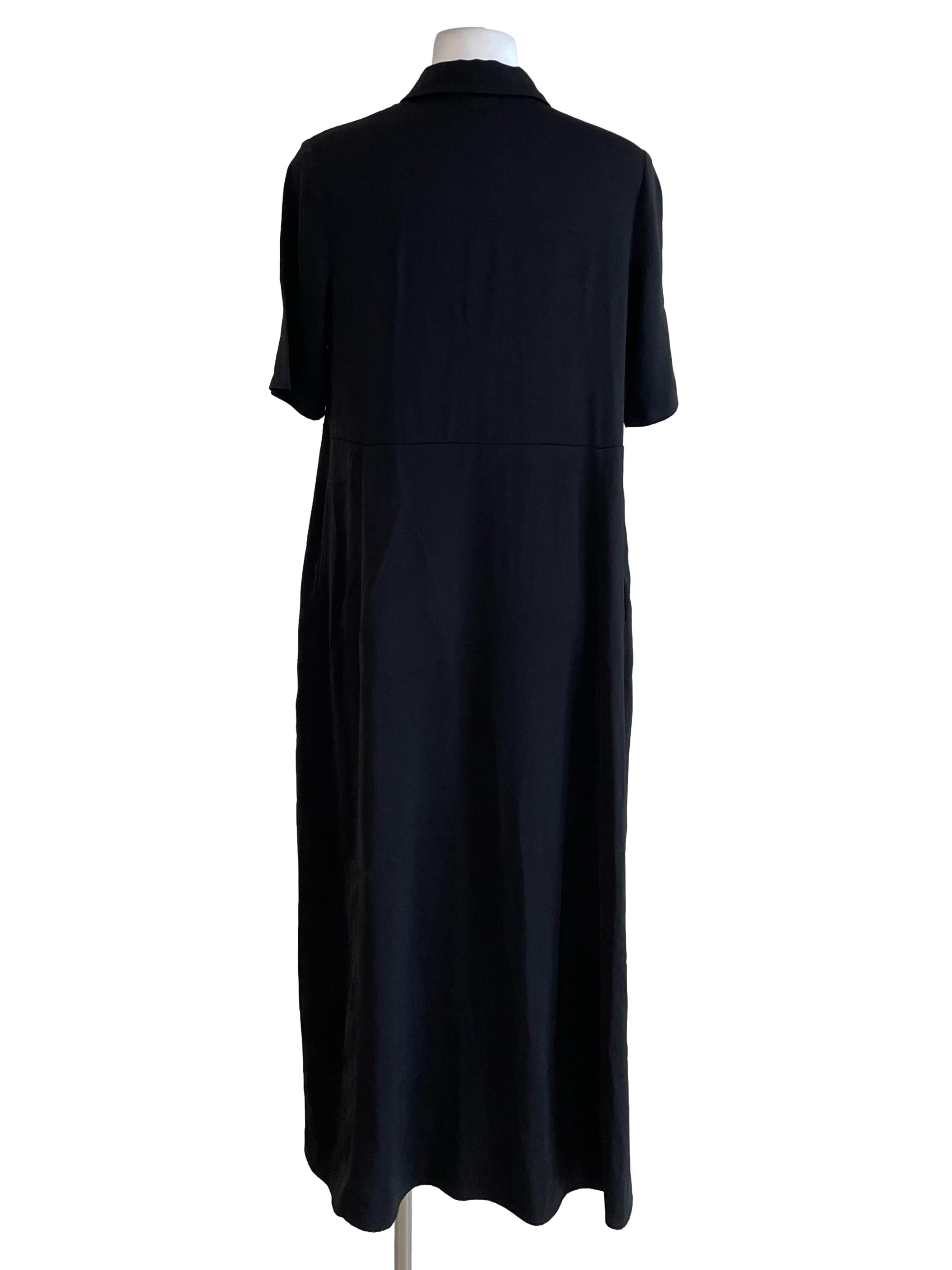Black Mid Sleeves Shirt Dress