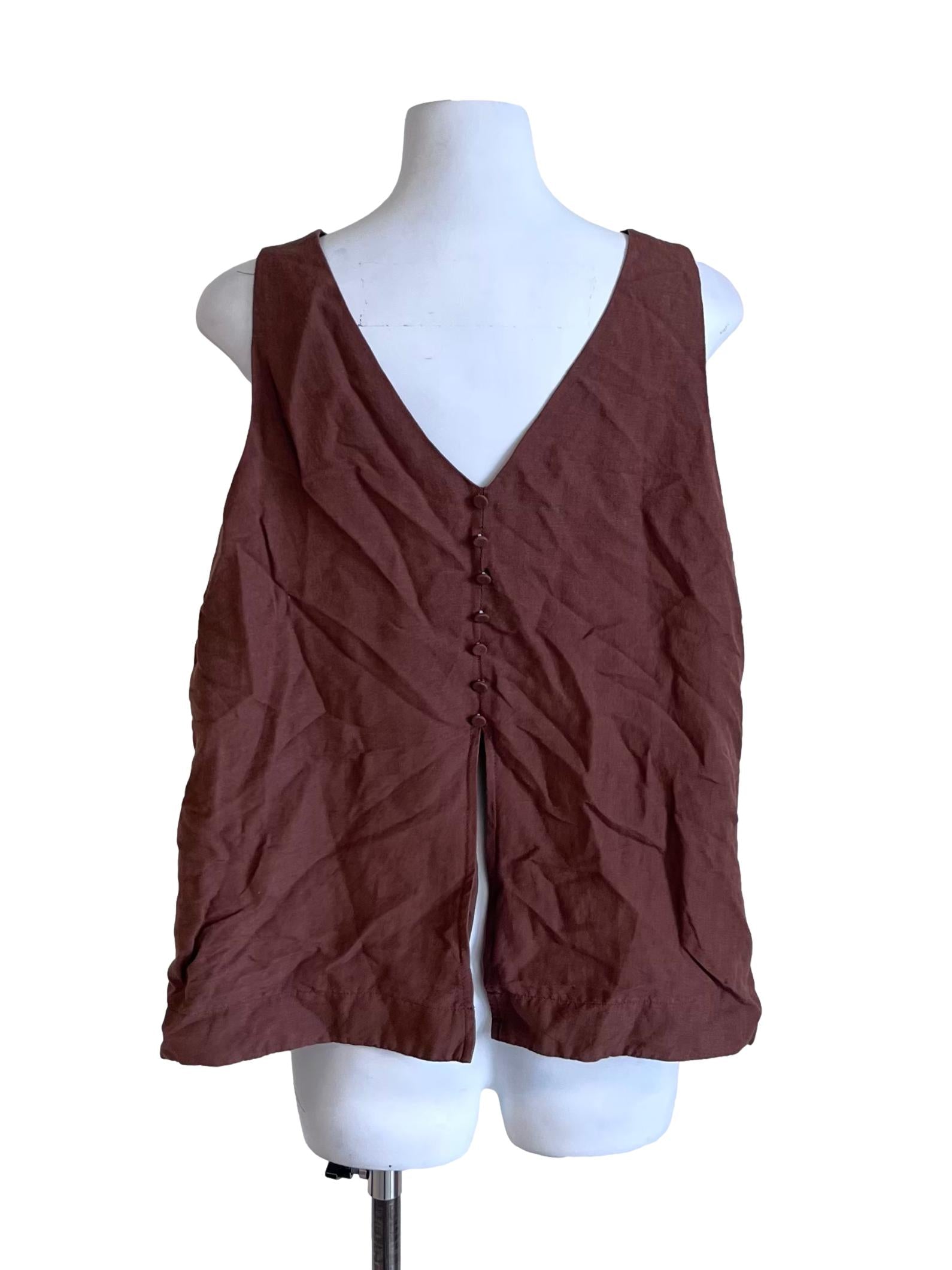 Reddish Brown Relaxed Blouse