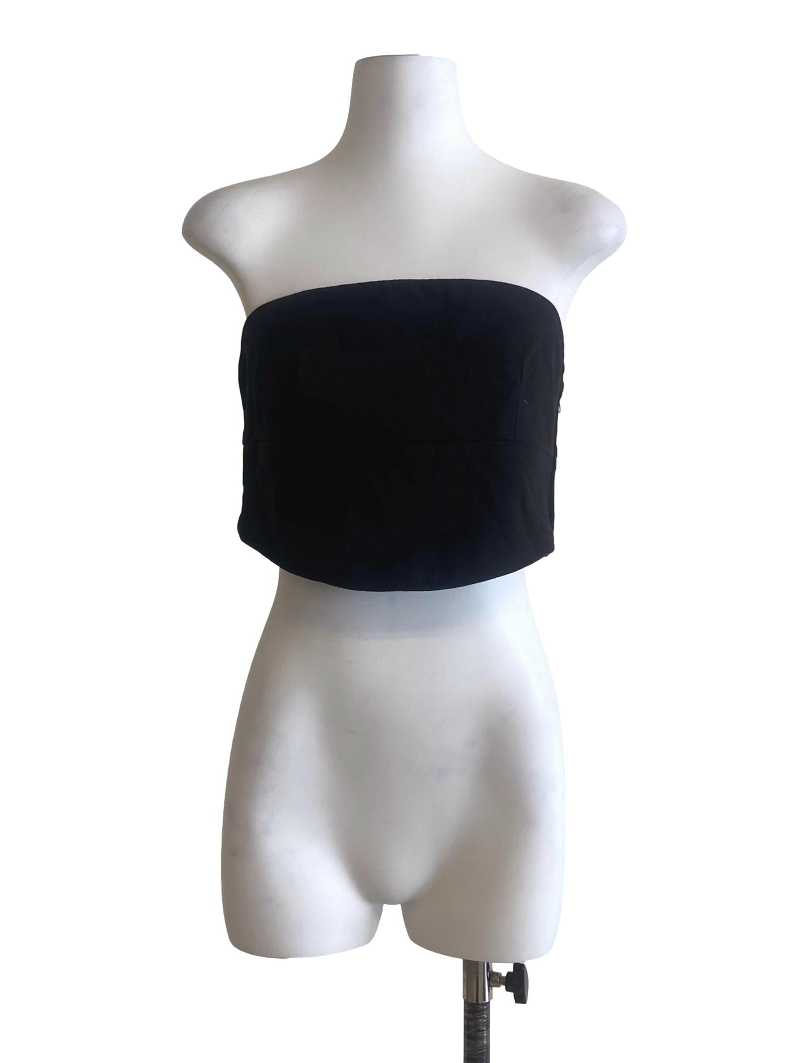 Black Strapless Crop Top TEM