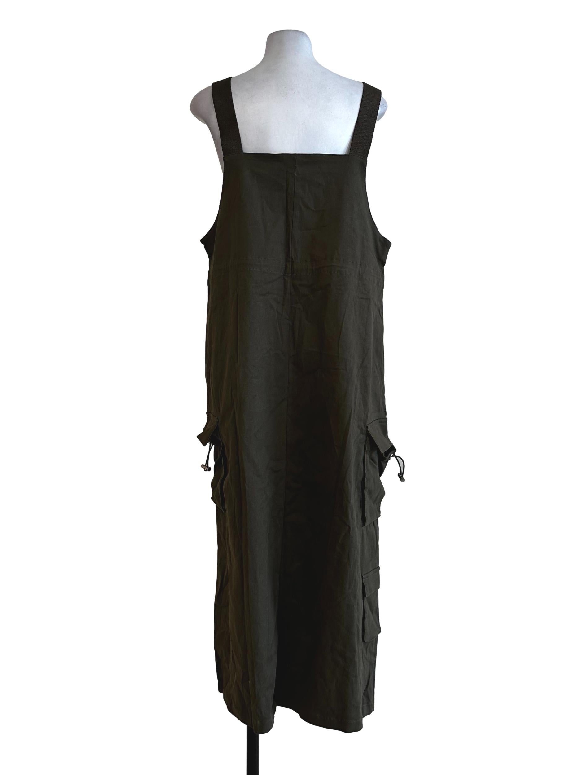 Army Green Plain Jumper Dress