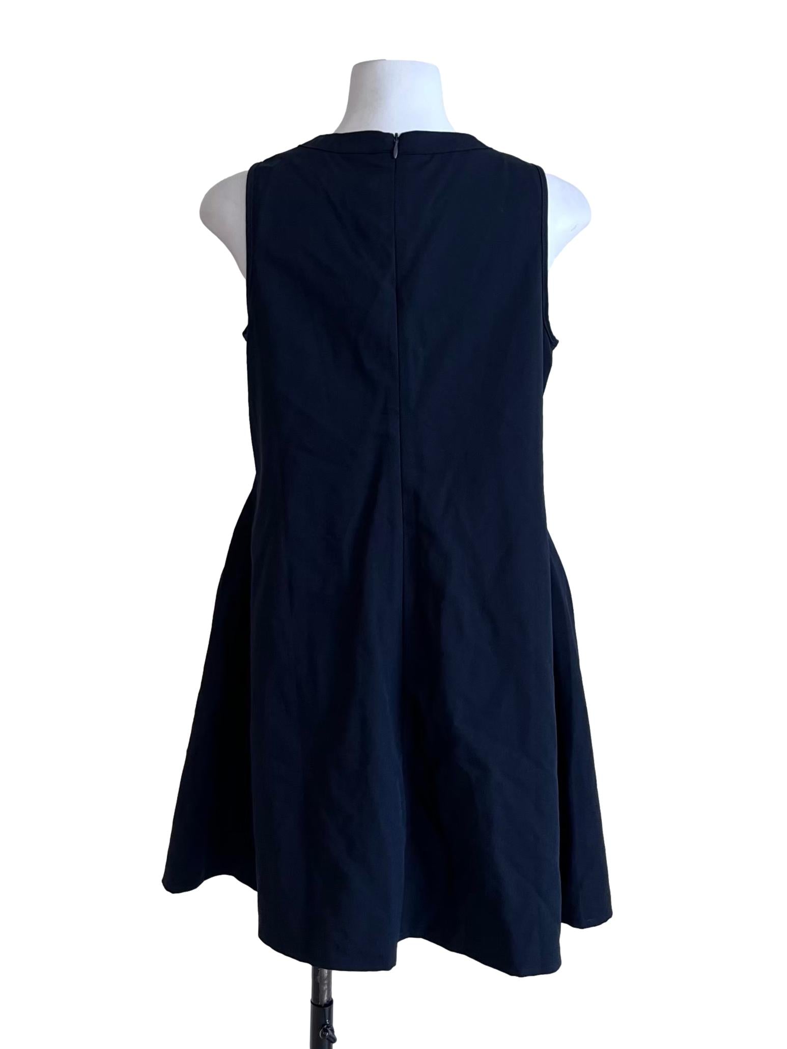 Navy Blue V Neck Pleated Mini Dress