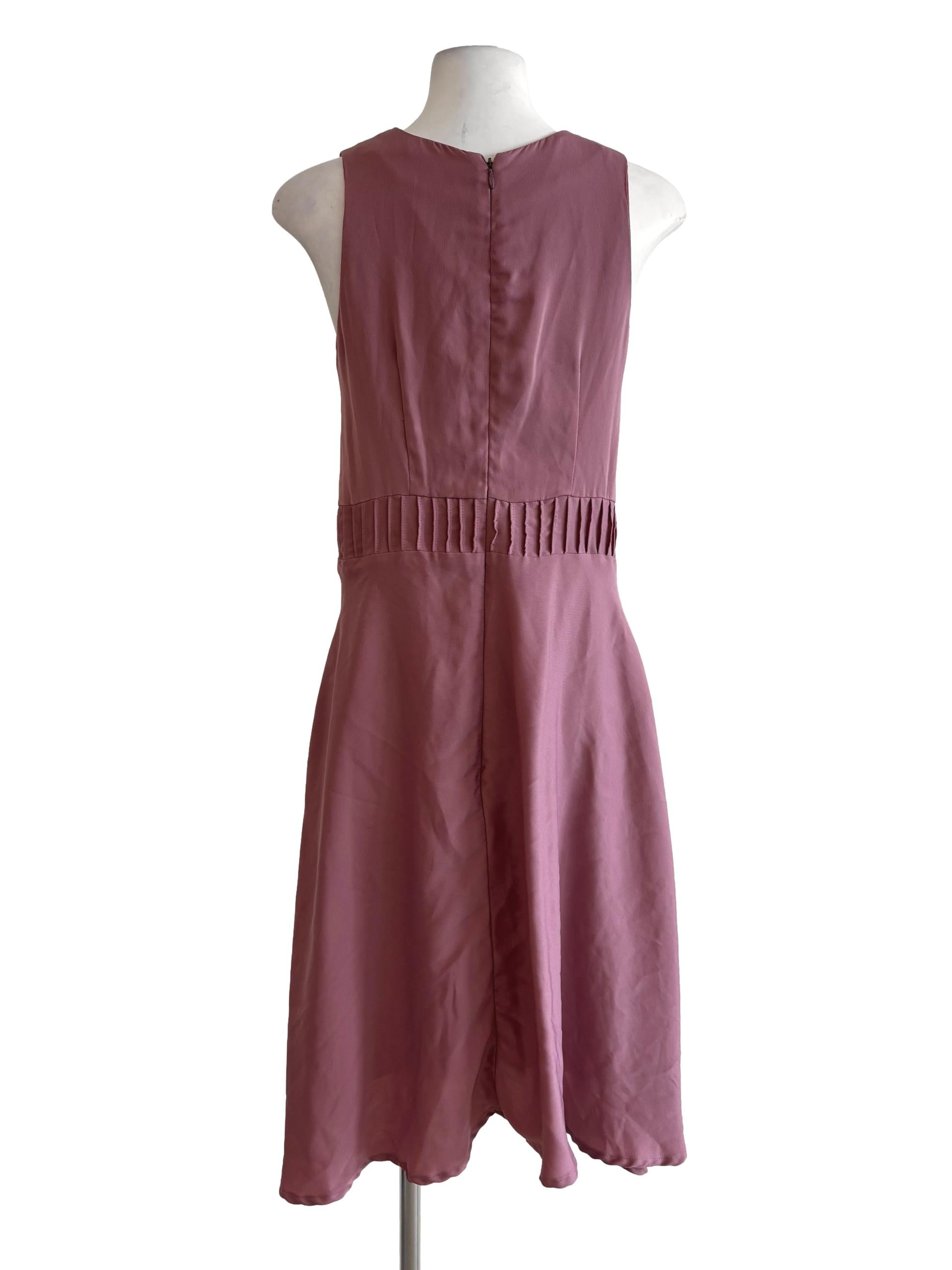 Dusty Pink Sleeveless A-Line Dress
