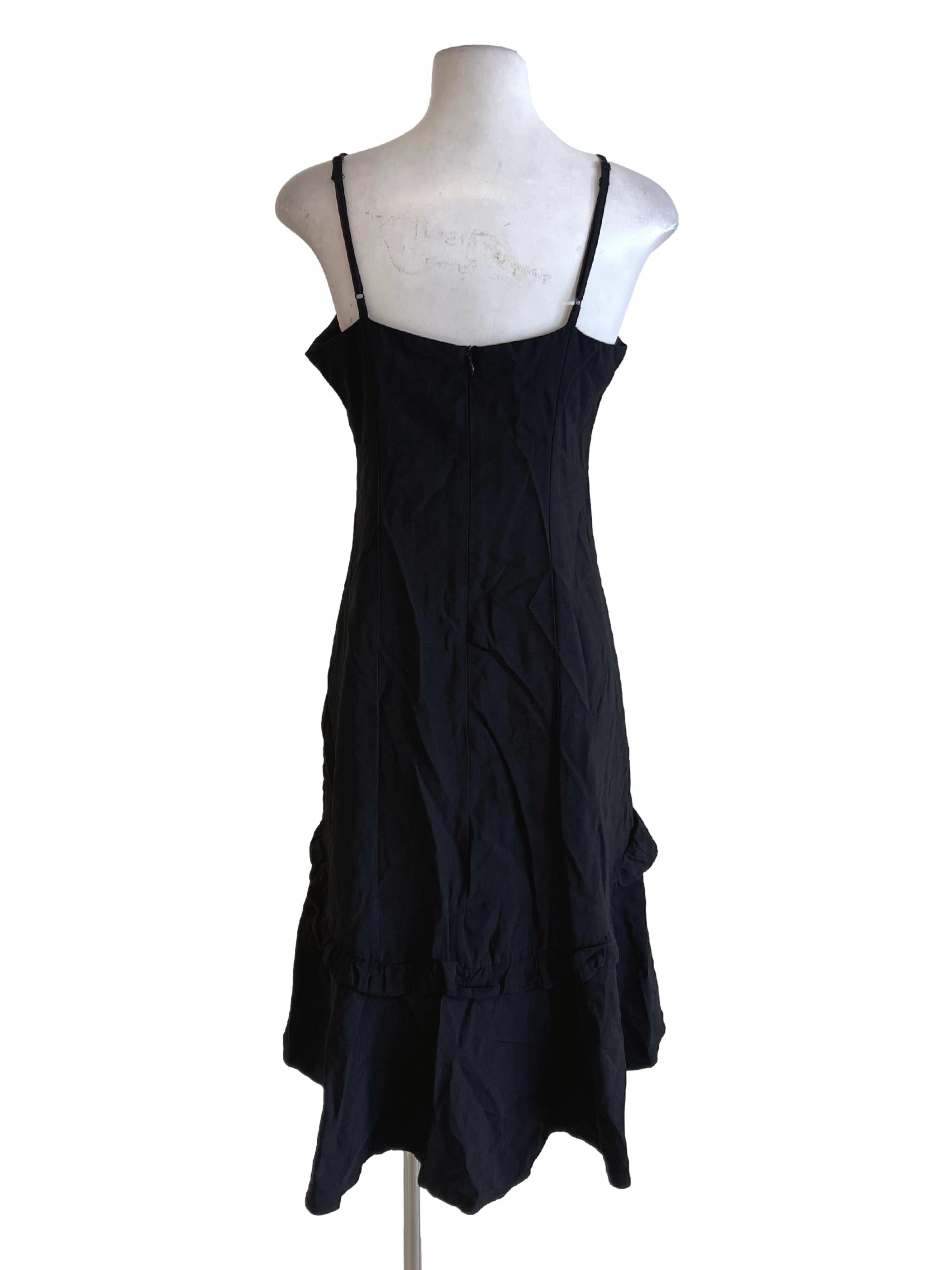 Black Spaghetti Strap Ruffle Dress TEM