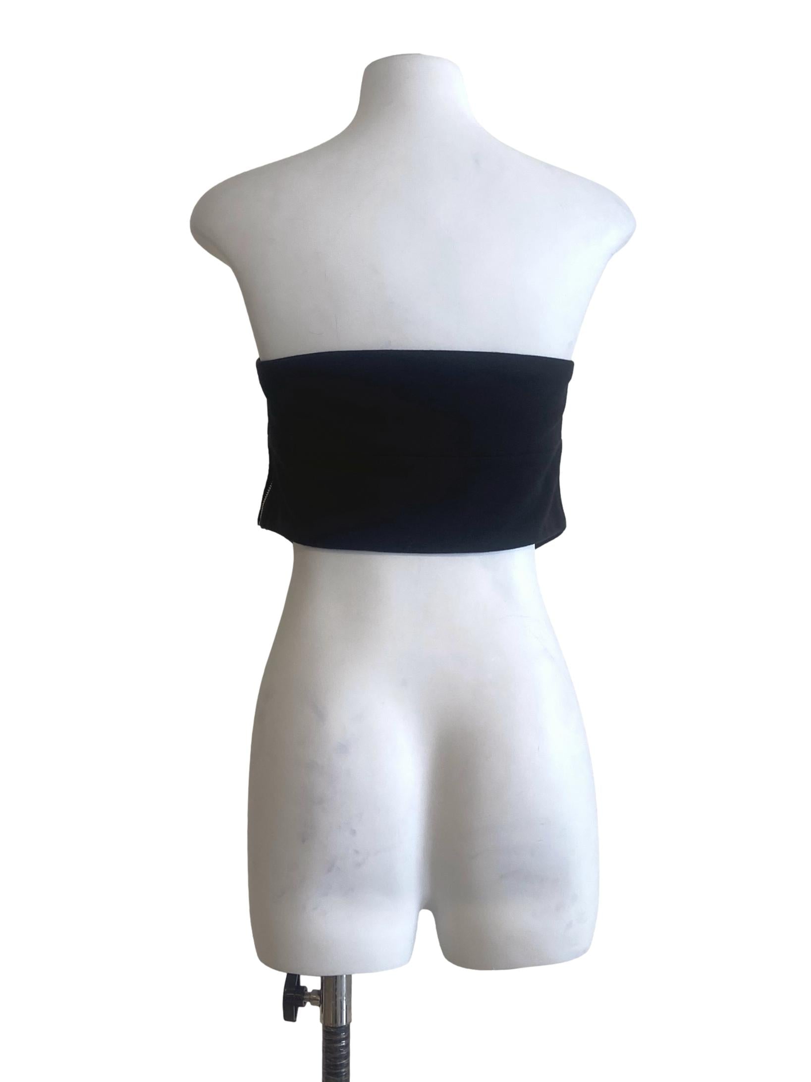 Black Strapless Crop Top TEM