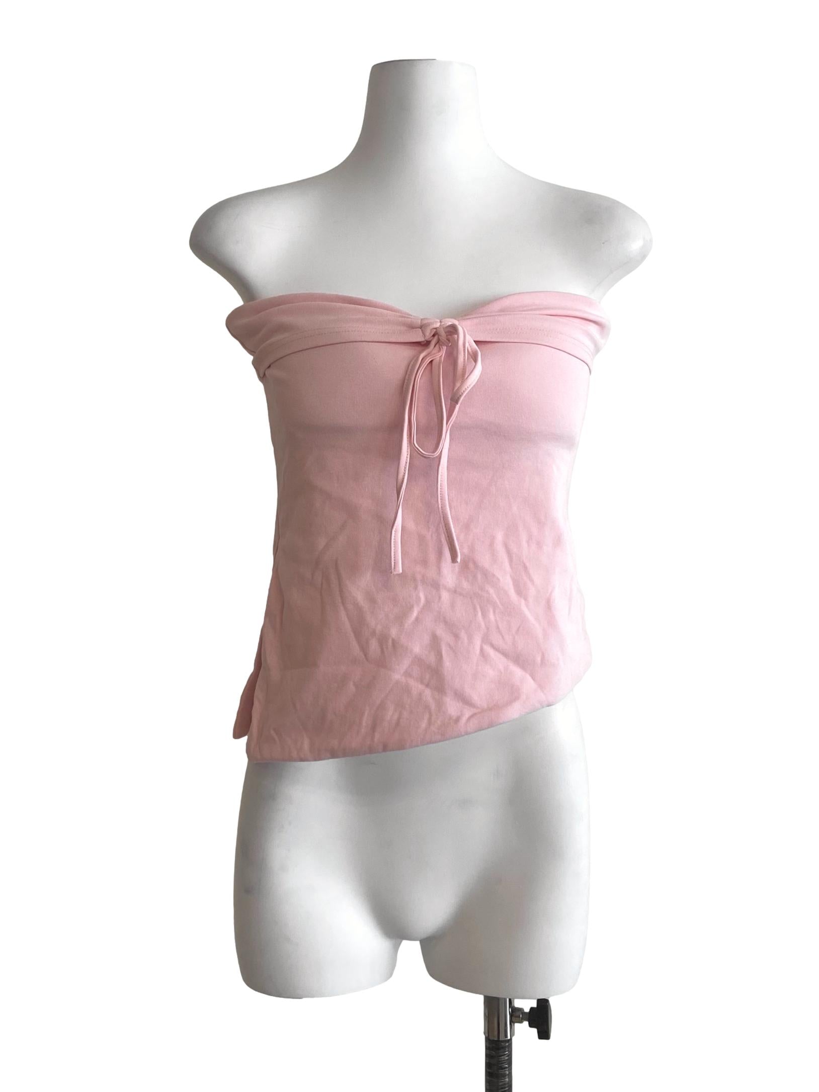 Lemonade Pink Slit Strapless Top